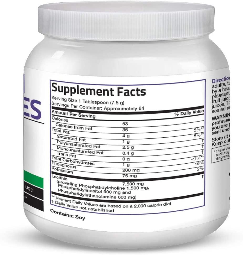 Bronson Lecithin Granules Powder 7500 mg 1 lb (454g/16 oz)