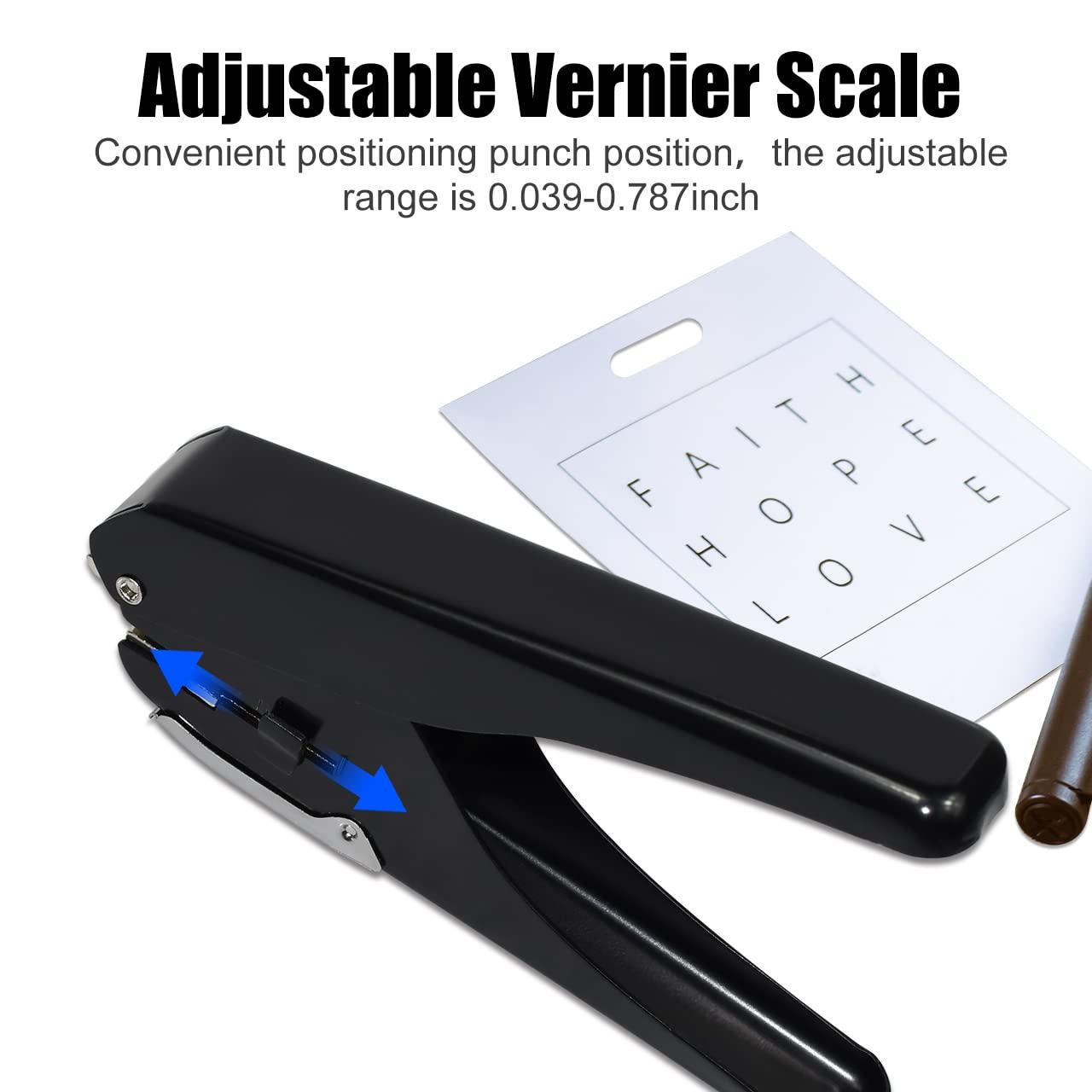 Heavy-Duty Elliptical Punch - Badge Hole Punch for ID Cards, PVC