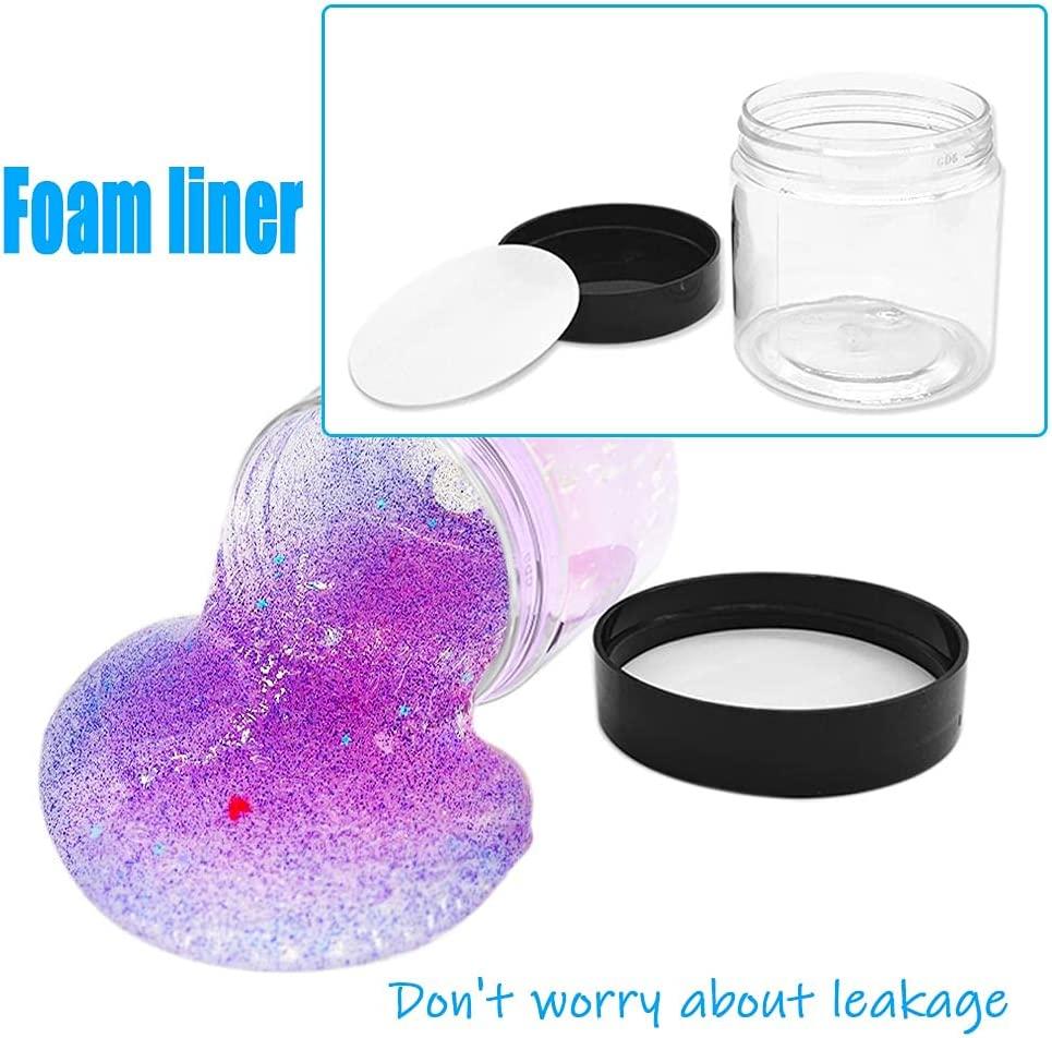 200ml 200g Empty Plastic Ps Slime Foam Can Slime Jar Slime Container With  White Clear Black Lid - Buy Food Container,Slime Cans,Colorful Crystal Mud