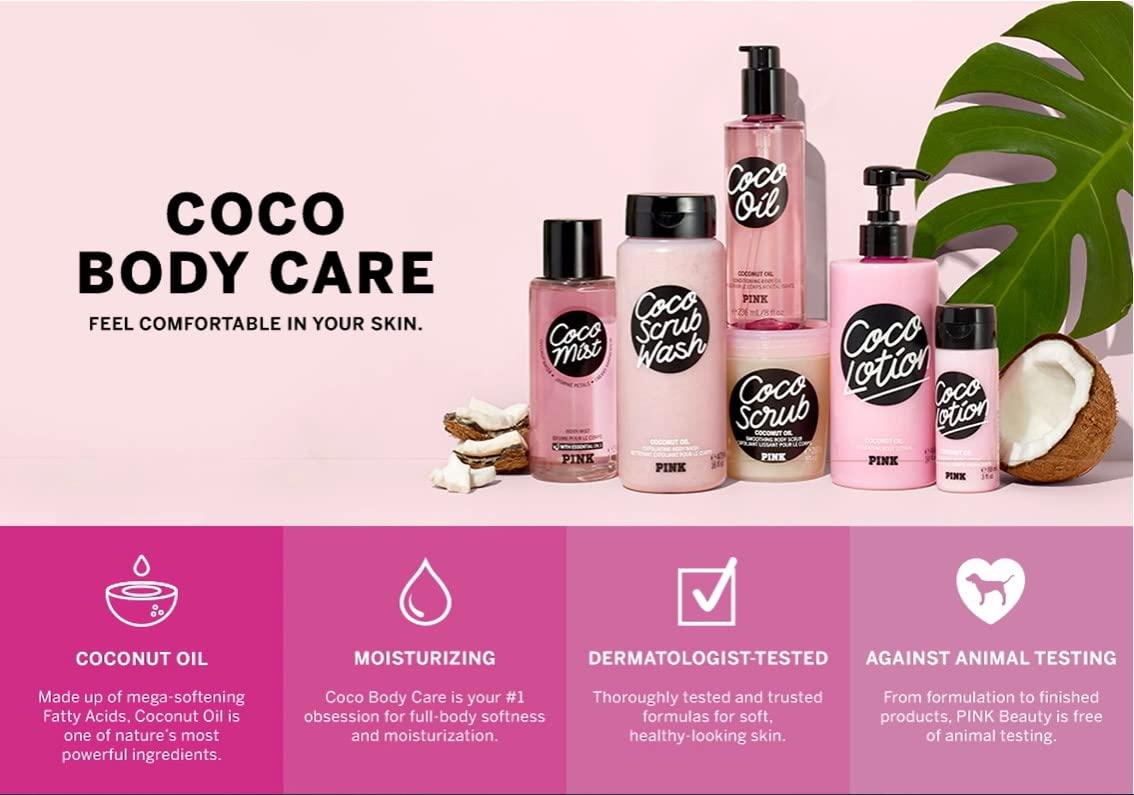 2 Victoria's Secret Pink Coco Christmas Body Lotion Almond Coconut Oil 14  Oz for sale online