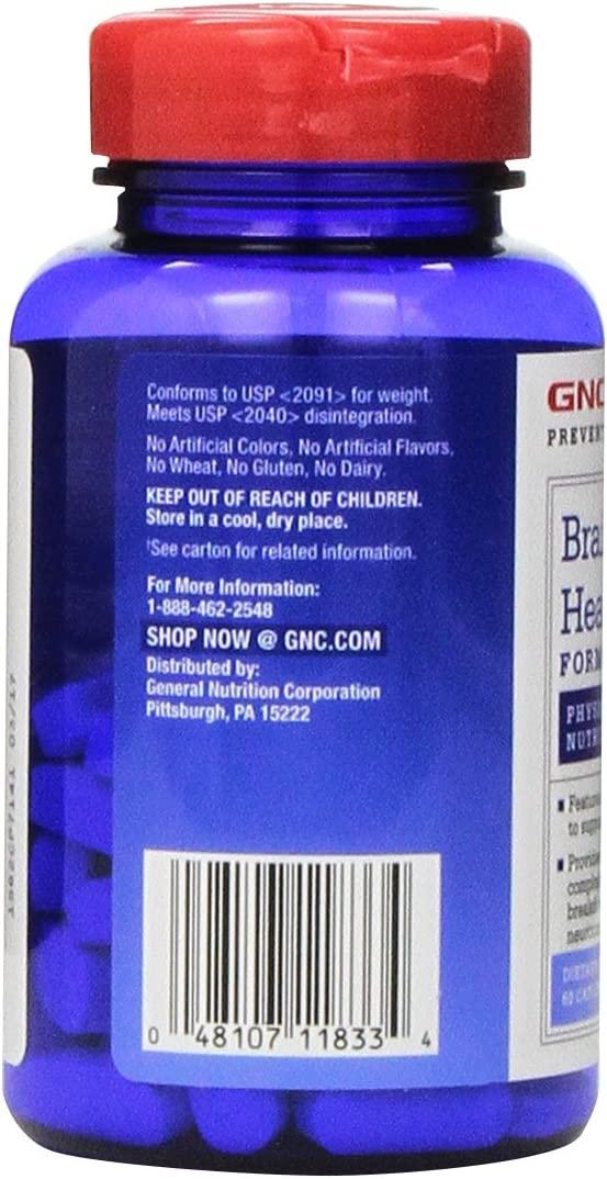GNC Brain Health Formula 60 Caplets Supports Memory Function