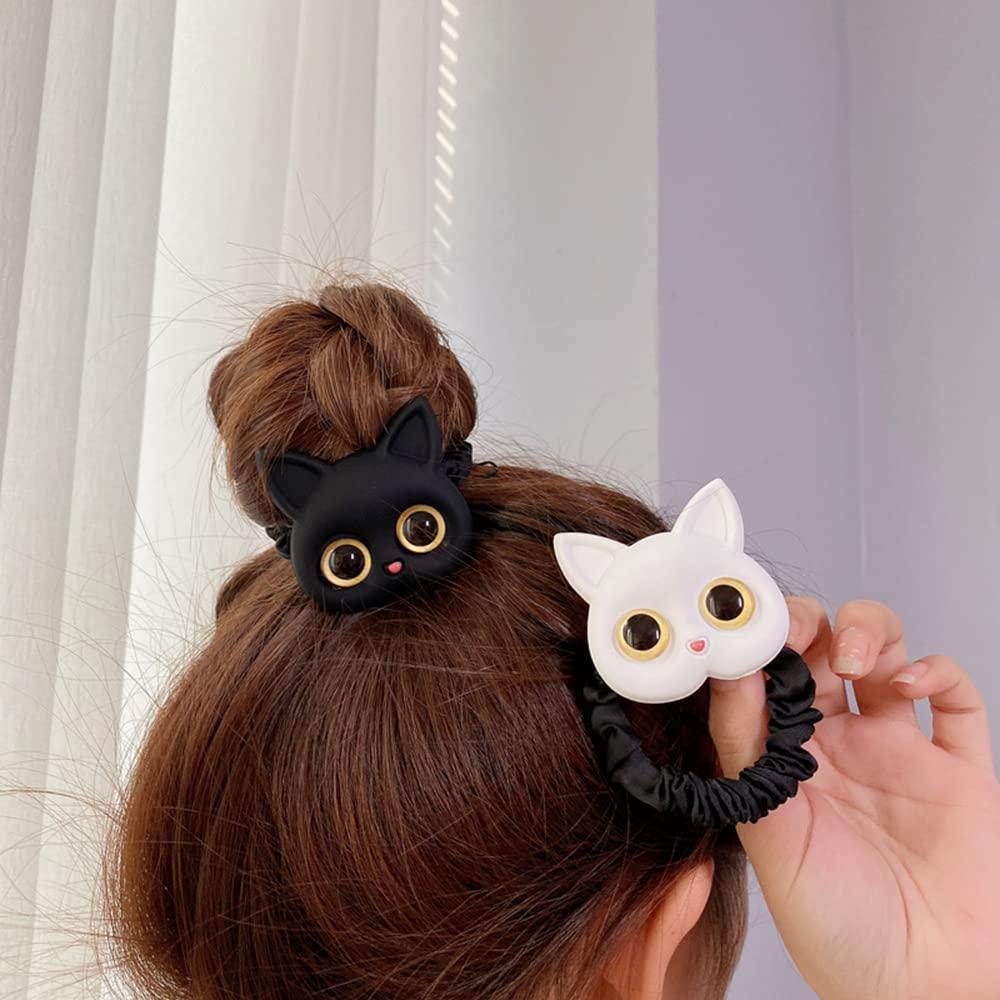 Cute Cat Rubber Bands Pack Resin Cartoon Hair Accessories for