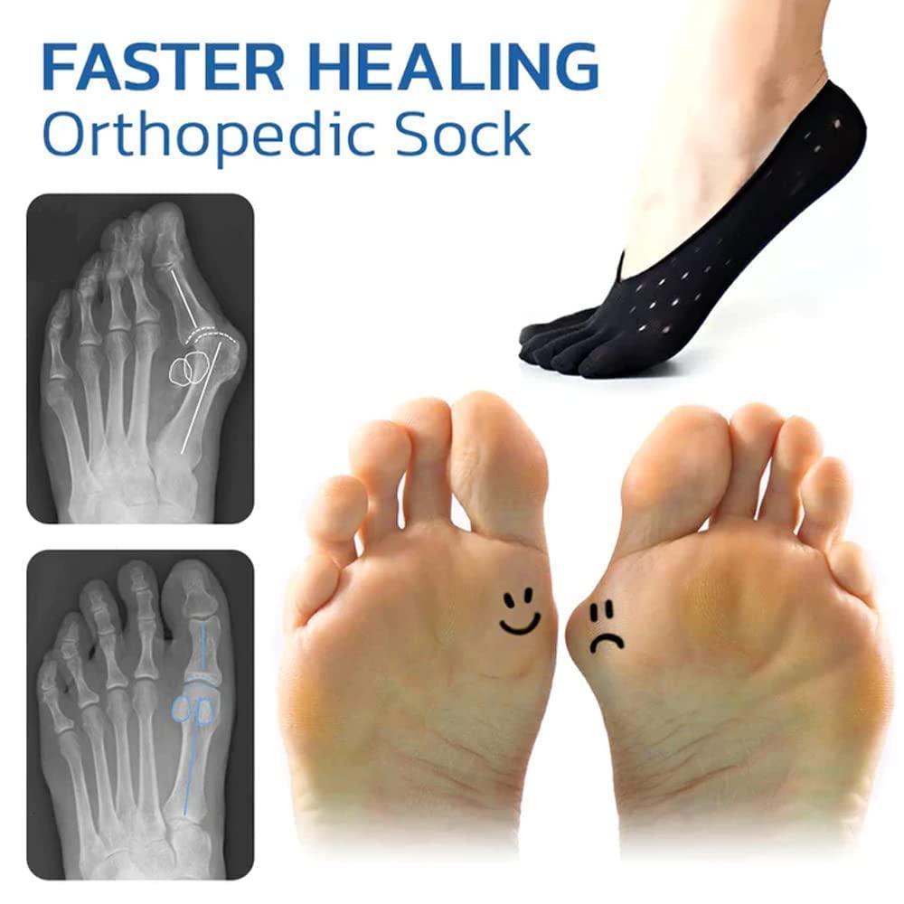  5 Pair Ortho Toe Compression Socks, No Show Socks, Toe