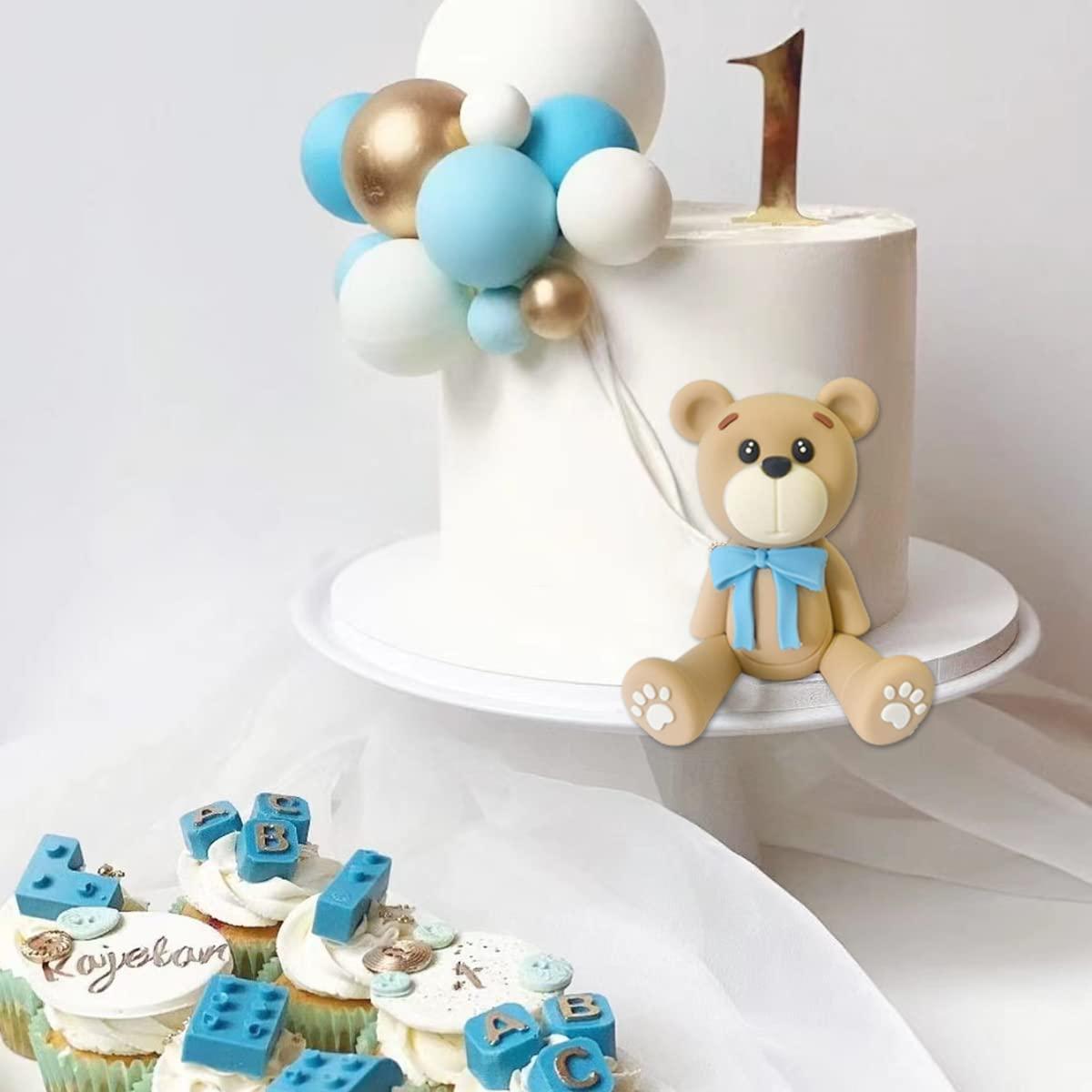 33 PCS Bear Cake Toppers Bear Balls Cake Decorations with Stars ...