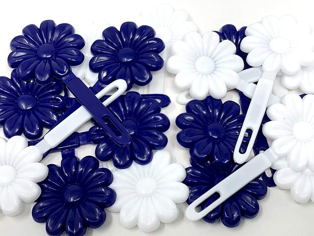Tara Girls Self Hinge Plastic Flower Hair Barrettes 18 Pieces Selection