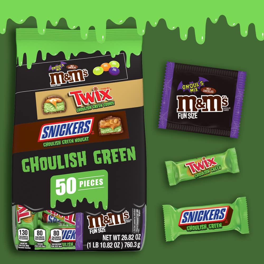 Mars Chocolate M&M's, Snickers & Twix, Ghoulish Green Chocolate Candy –  AERii