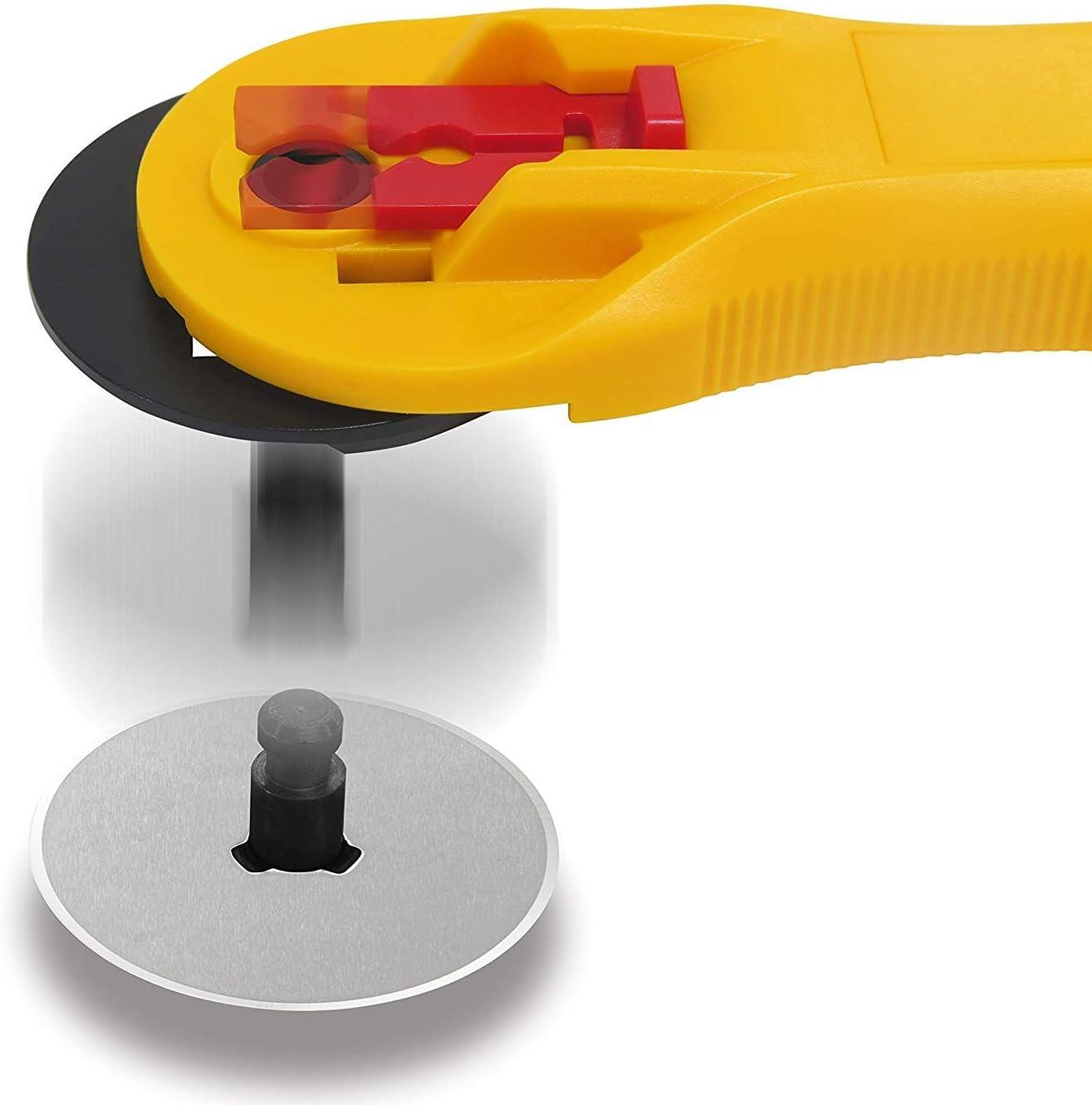 OLFA Rotary Fabric Cutter 28MM with 5 Blade Refill For Quilting, Sewing