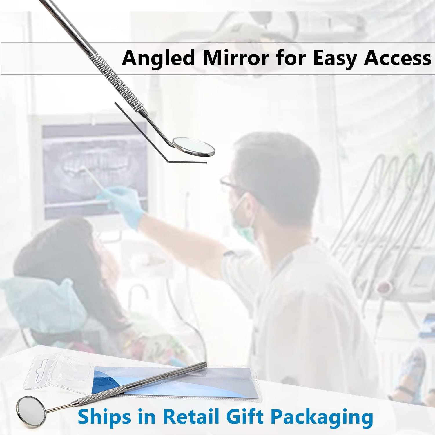 Stainless Steel Dental Mirror 5 with Handle 6.5 Dentist Tool for Teeth