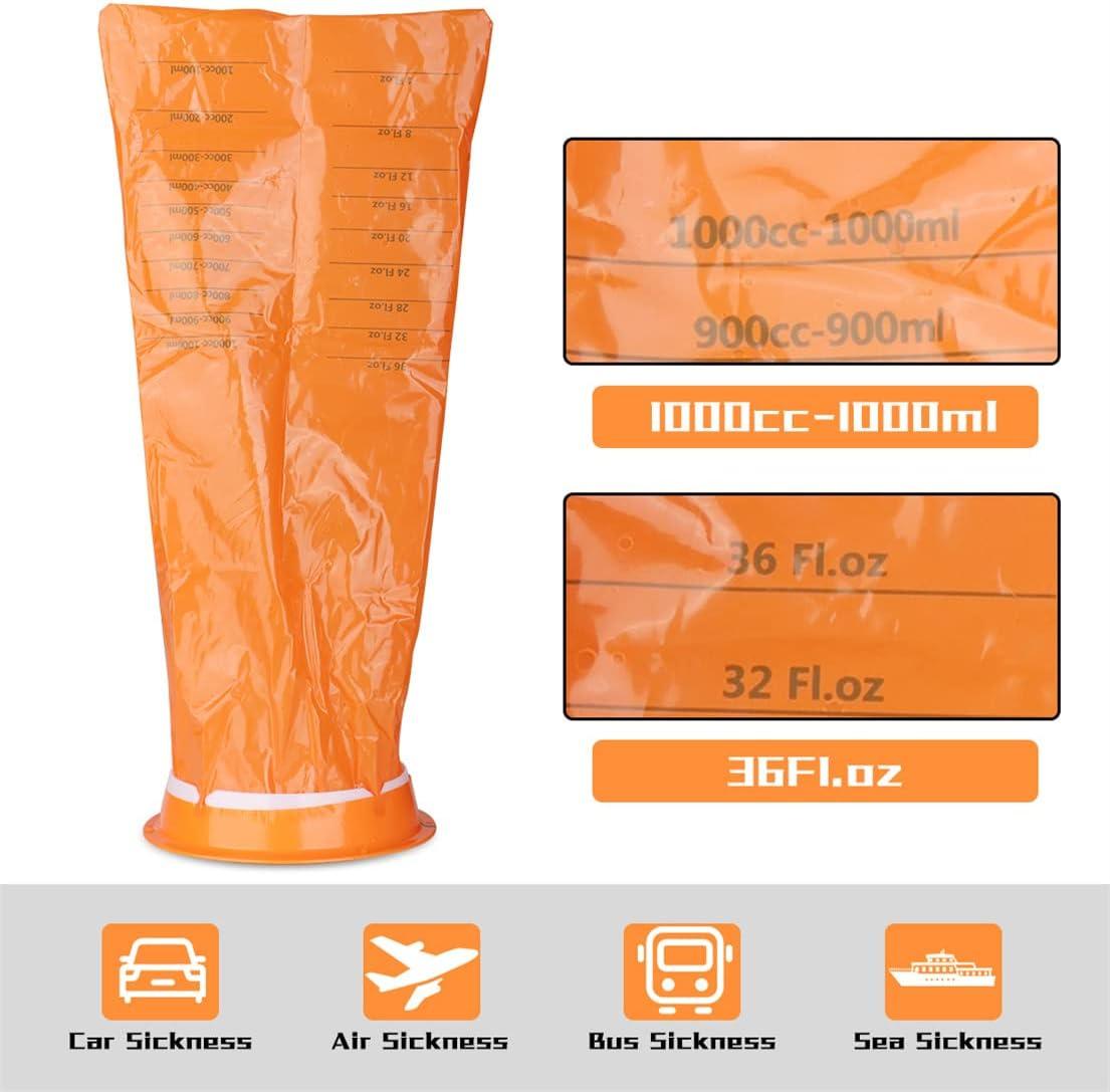 16 Pack LAOJU Disposable Vomit Bags 1000ML Barf Bags for Travel