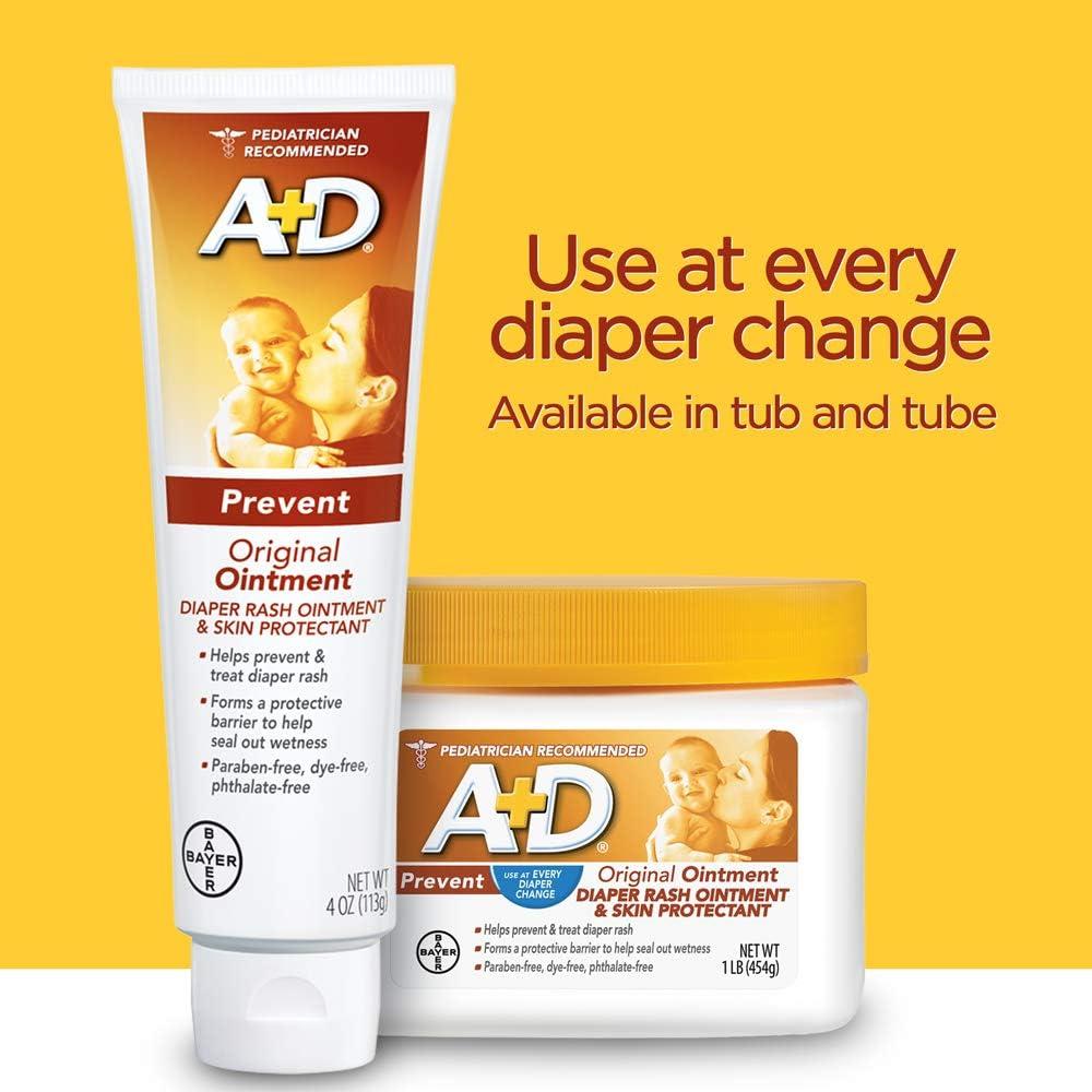 A+D Original Diaper Rash Ointment Baby Skin Protectant With Lanolin and