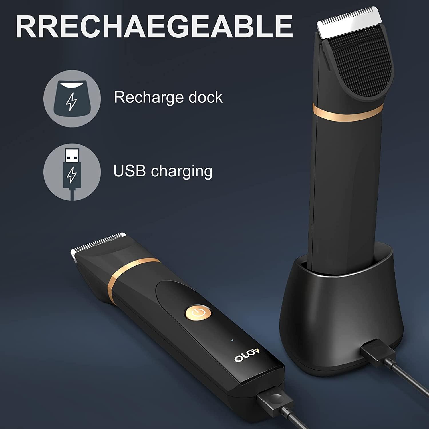 OLOV Electric Groin Hair Trimmer for Men Ball & Nose Hair Trimmer