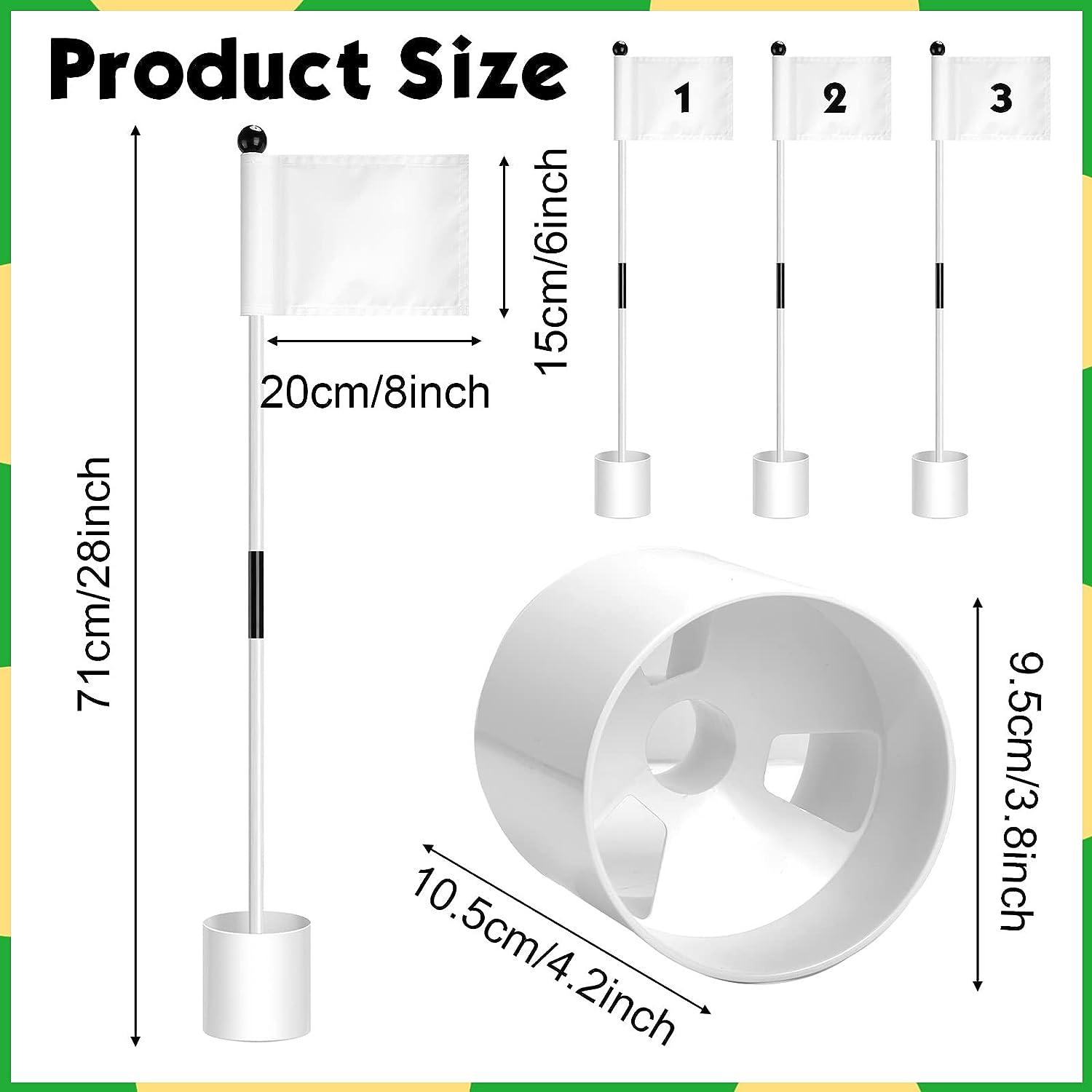 3 Set Golf FlagSticks Flags with Cups Practice Putting Green Flag Golf