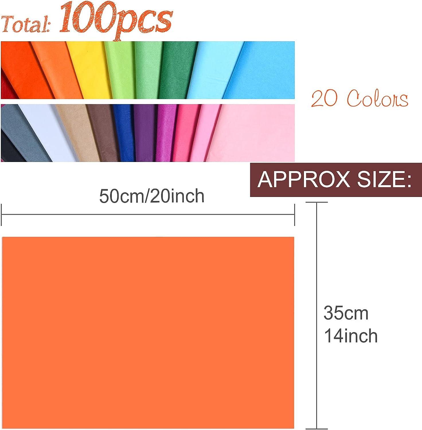 MIAHART 60 Sheets Coloured Tissue Paper Bulk 20 x 14 Wrapping Tissue