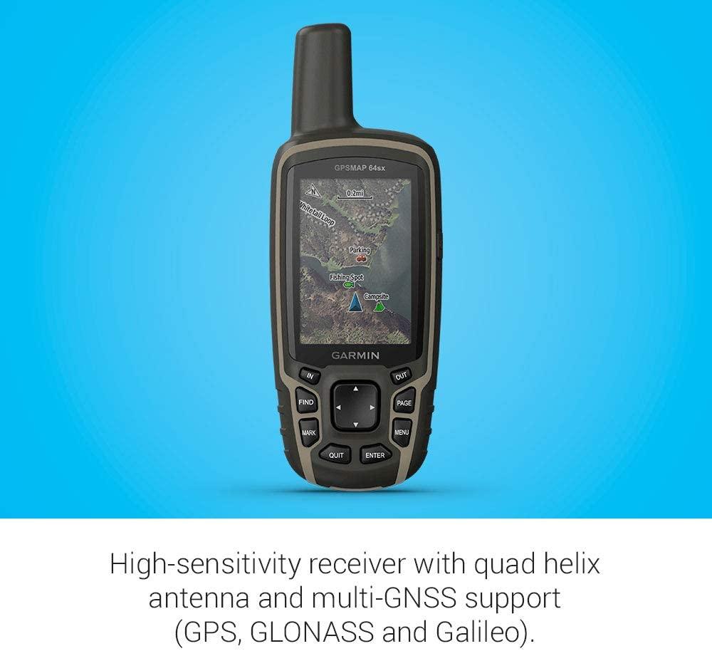 Garmin 0100225810 GPSMAP 64sx, Handheld GPS with Altimeter and Compass, Preloaded With