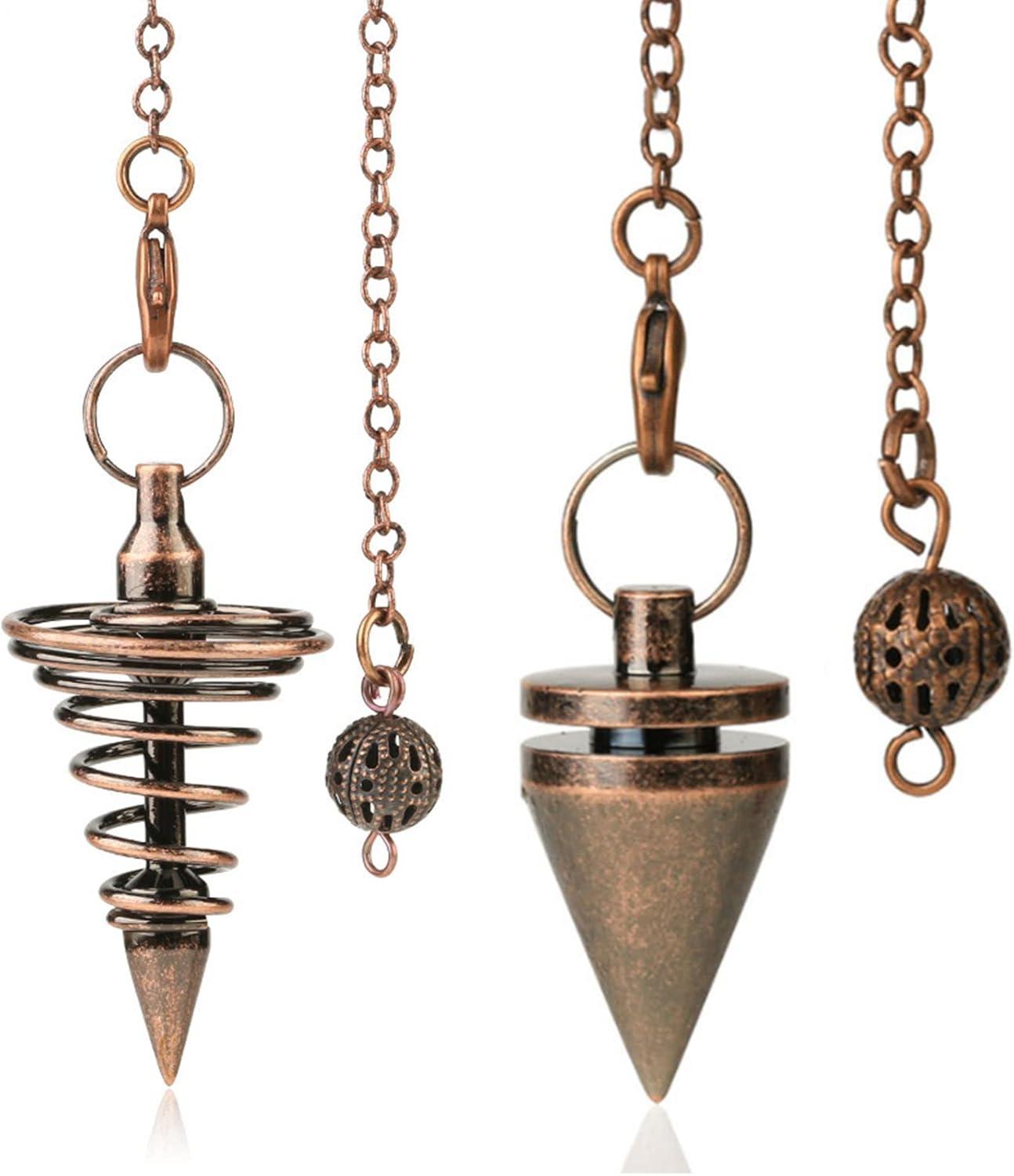 Jikekiroto Gilded Metal Pendulum Set - 2 Esoteric Spiral Pendulums with ...