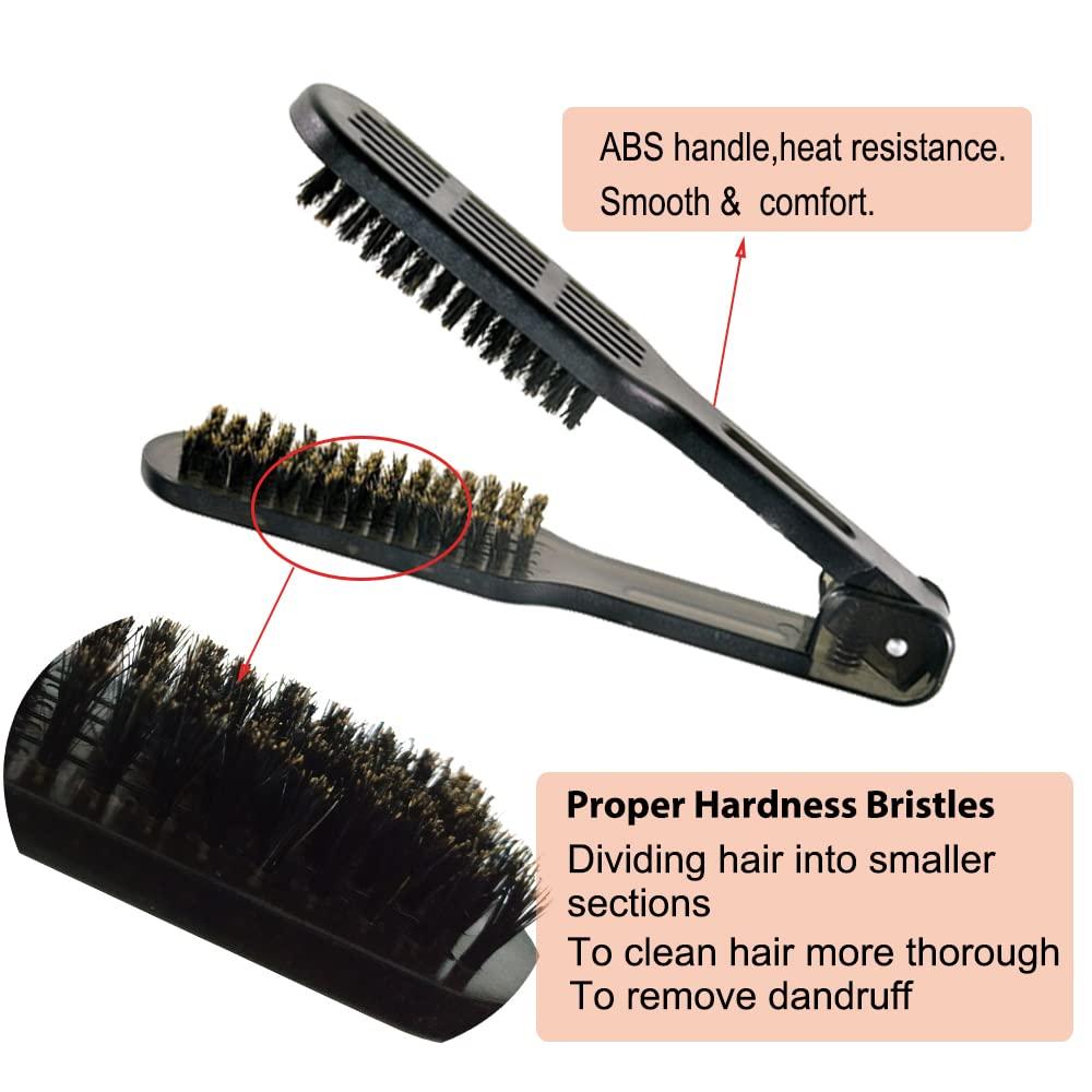 Clamp Hair Brush Straightener Detangler Splint Comb Nylon Bristle