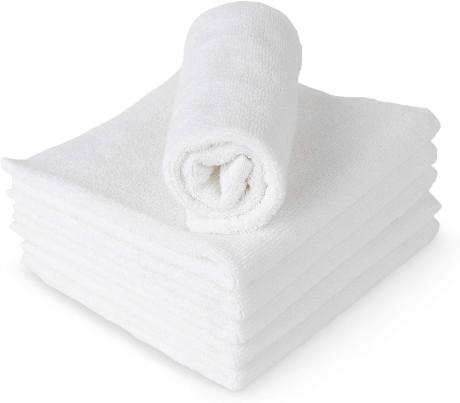RosenSoft Oversized Wash Clothes-16x14 in Extra Large Wash Cloths for Body  and Face Hand Gym Spa- Fingertip Towels for Bathroom Bath Towel Set 100%  Turkish Cotton Thick and Absorbent (White 6) White