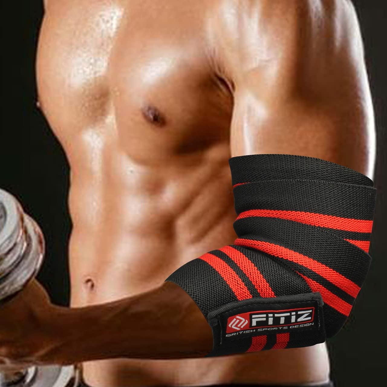 FITIZ Elbow Sleeves Weightlifting Elbow Wraps Heavy Duty Elbow Support Sleeves for Workout Elbow