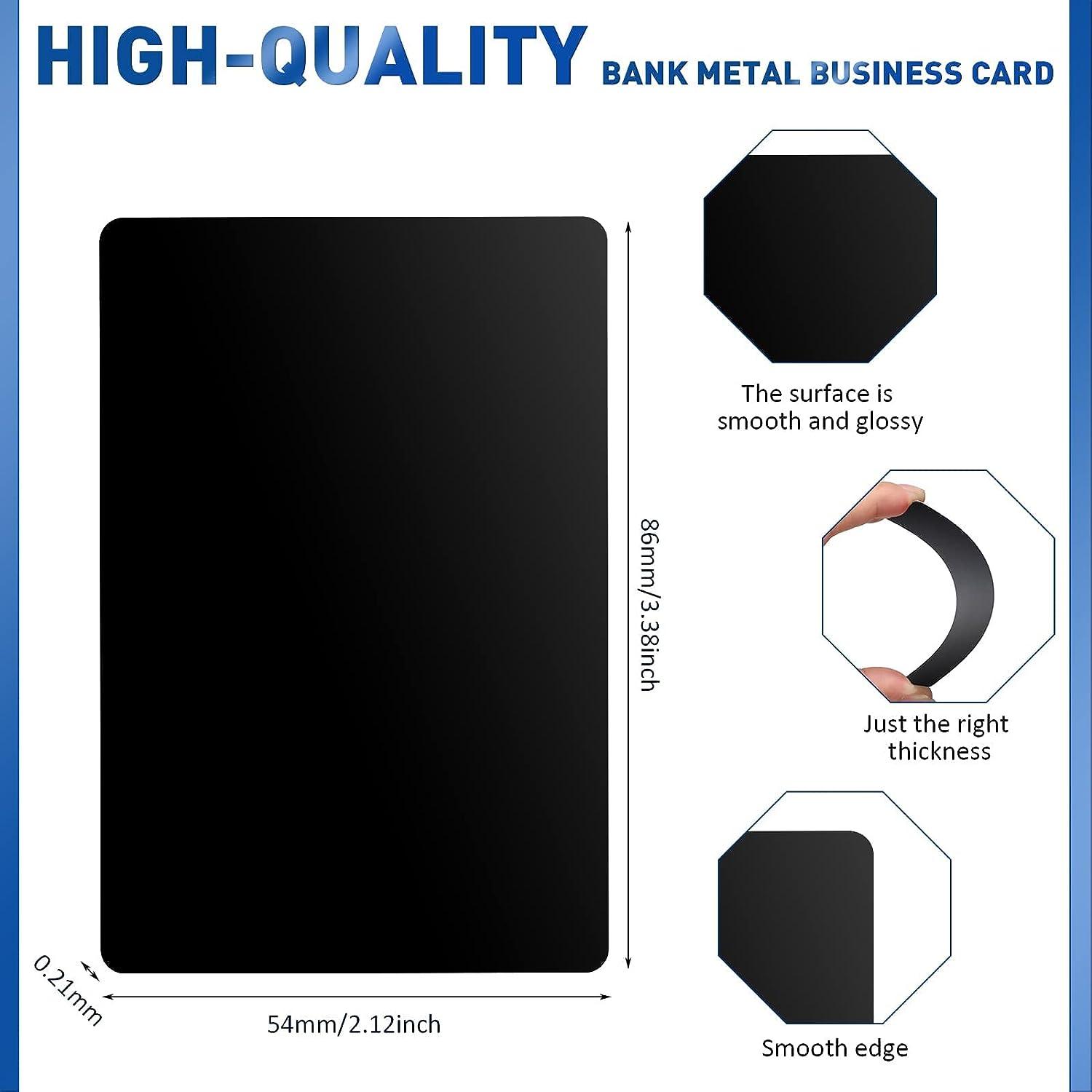 Marspark 300 Pieces Metal Engraving Blanks Multipurpose Aluminum Sheet Aluminum  Business Card Blanks for CNC Engraver Laser Engraving DIY Cards Thickness  0.21 mm/ 0.01 inch (Black)