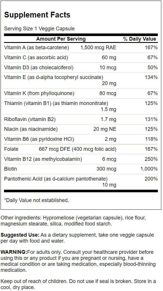 Swanson Daily Multivitamin Without Minerals 30 Veg Capsules (3 Pack)