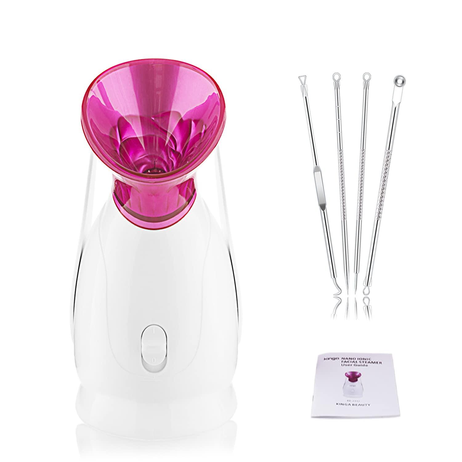 Nano Ionic Facial Steamer - Pink | Hydrating Hot Mist for Deep