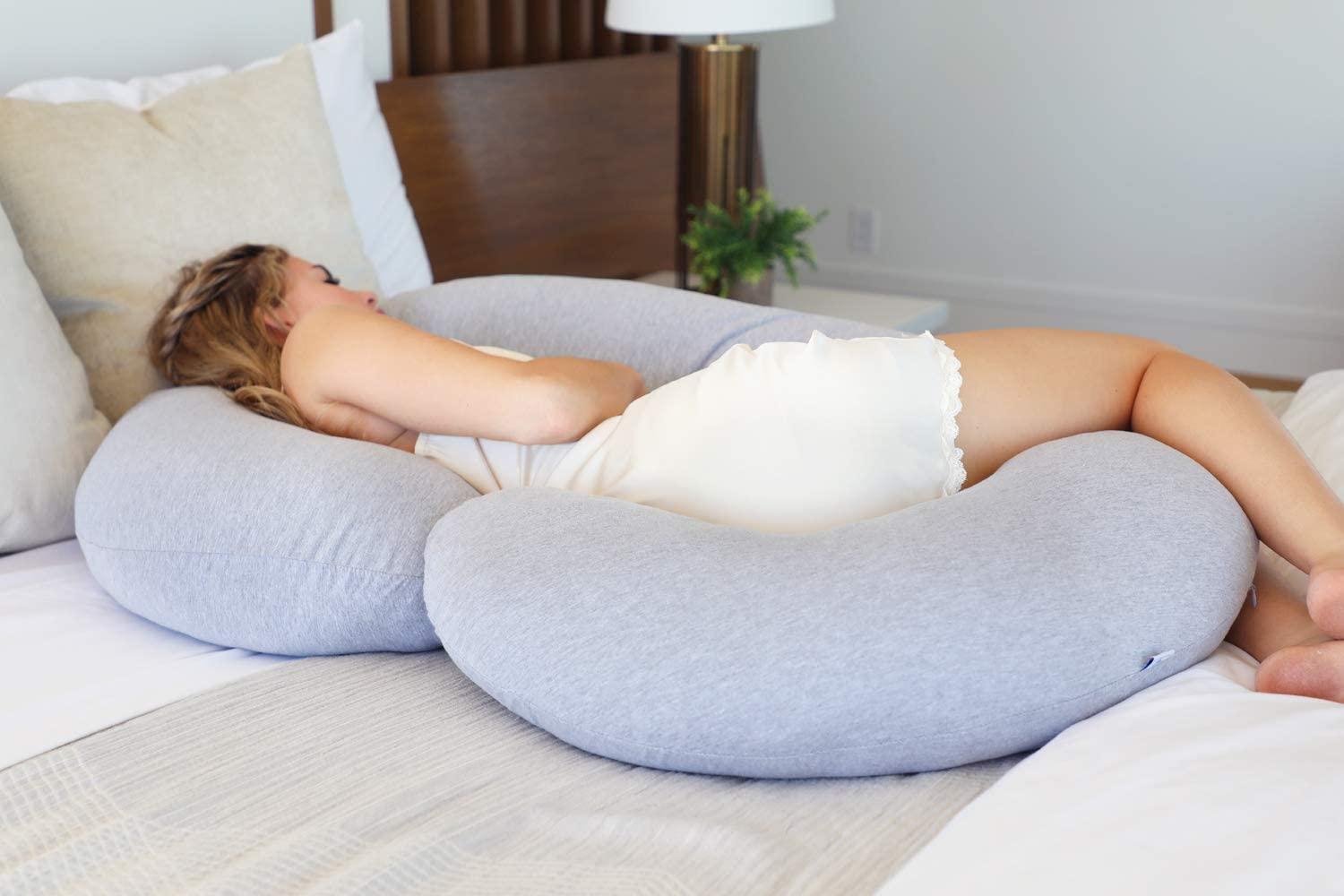 C Shaped Maternity Pillow , Pregnancy Pillow, Body Pillow with Zippered  Cover
