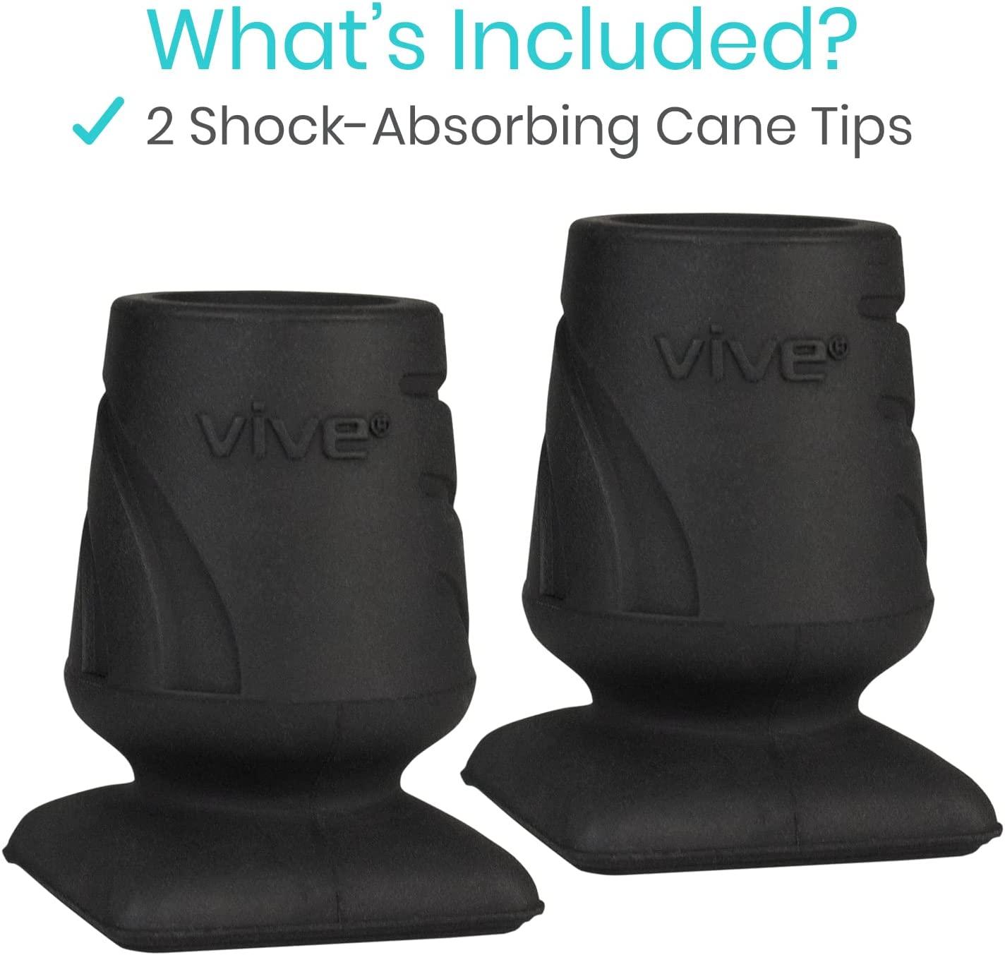 Vive Cane Tips Rubber Heavy Duty Replacement Attachment Feet (2 PCS
