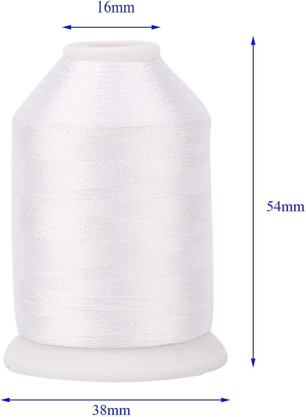 Simthreads 2 Bobbin Thread for Sewing and Embroidery Machine 1 Black and 1 White 5500 Yards Each - 60wt Polyester Bobbin Fill