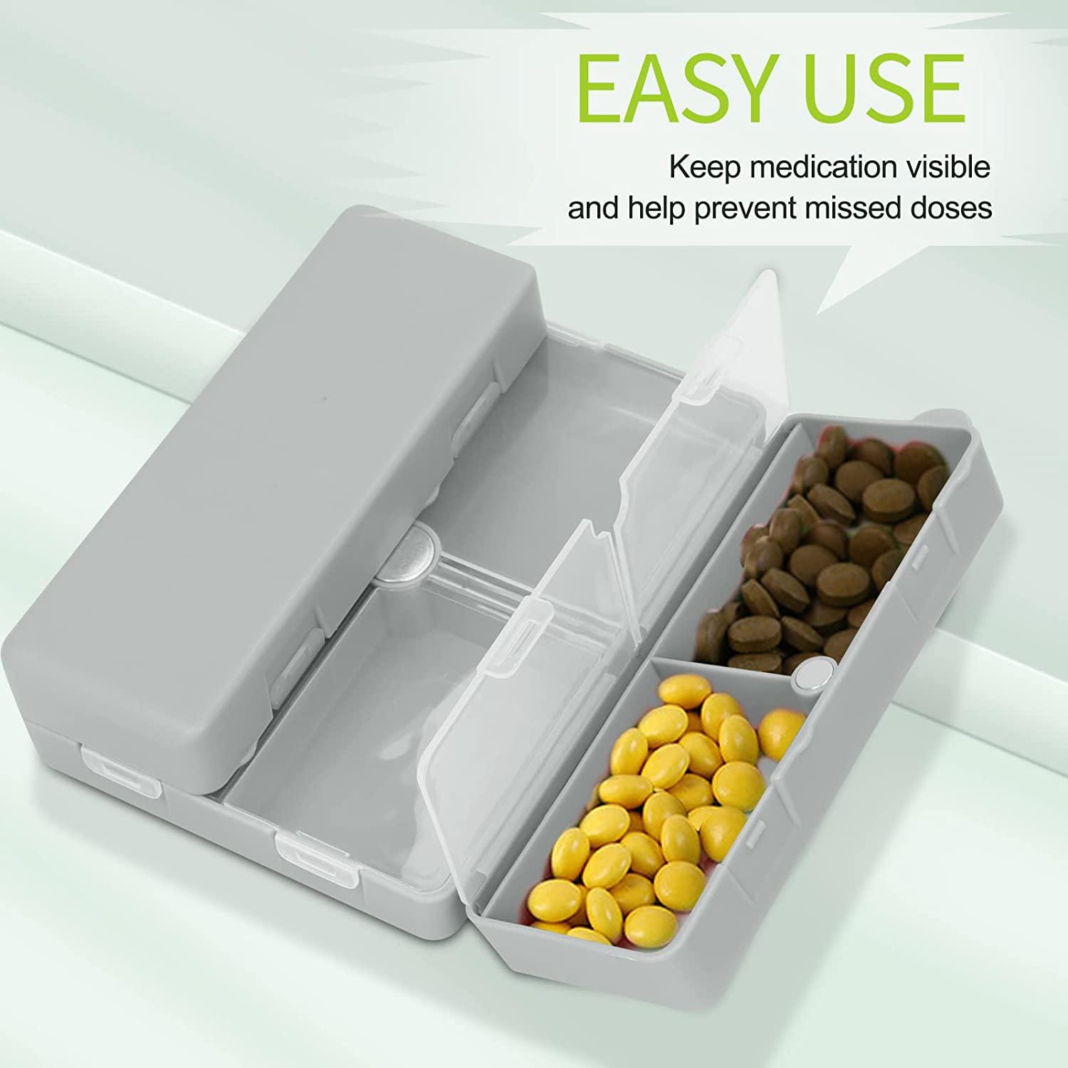 FYY Daily Pill Organizer,7 Compartments Portable Pill Case Travel Pill