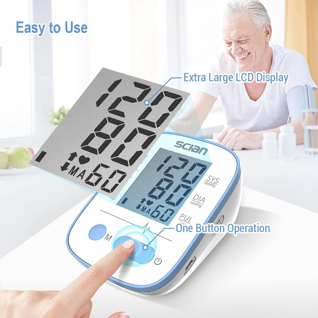 SCIAN Digital Blood Pressure Monitor Upper Arm USB Charging 90 Memory New Model Blood Pressure