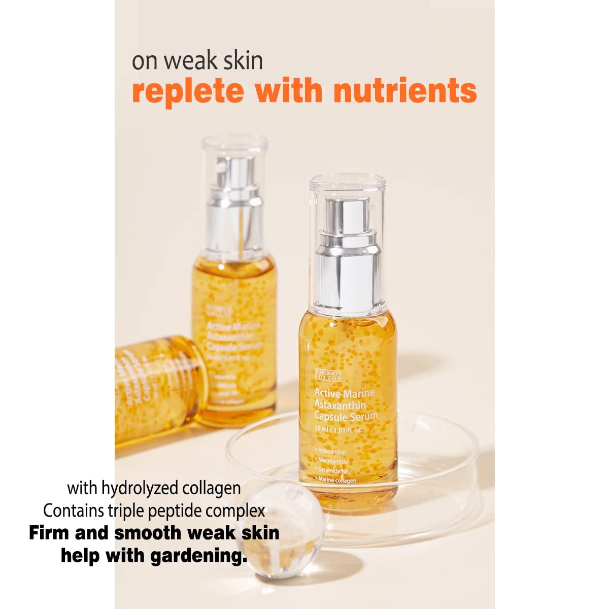 Active Marine Astaxanthin Capsule Serum Melasma Care Bright Skin Vitamin Skin Care Natural