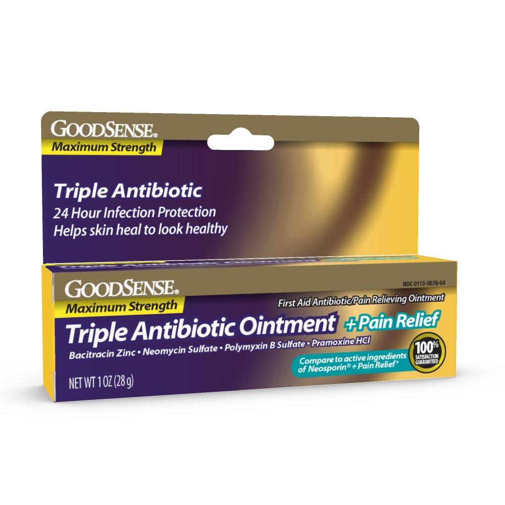 GoodSense Maximum Strength Triple Antibiotic Ointment + Pain Relief 1oz
