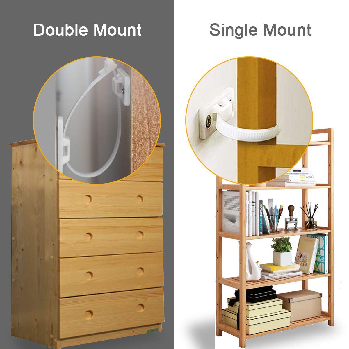 Antitip Furniture Wall Anchor Straps for Dresser or Bookshelf(4 Pack