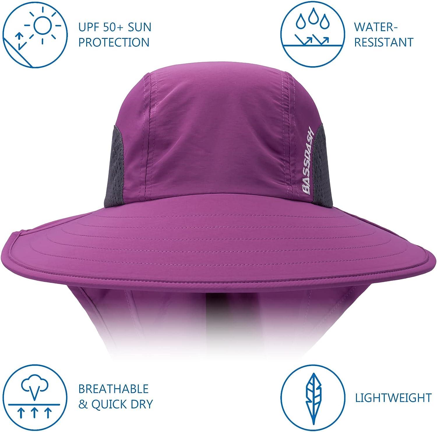 BASSDASH UPF 50+ Unisex Water Resistant Wide Brim Sun Hat with