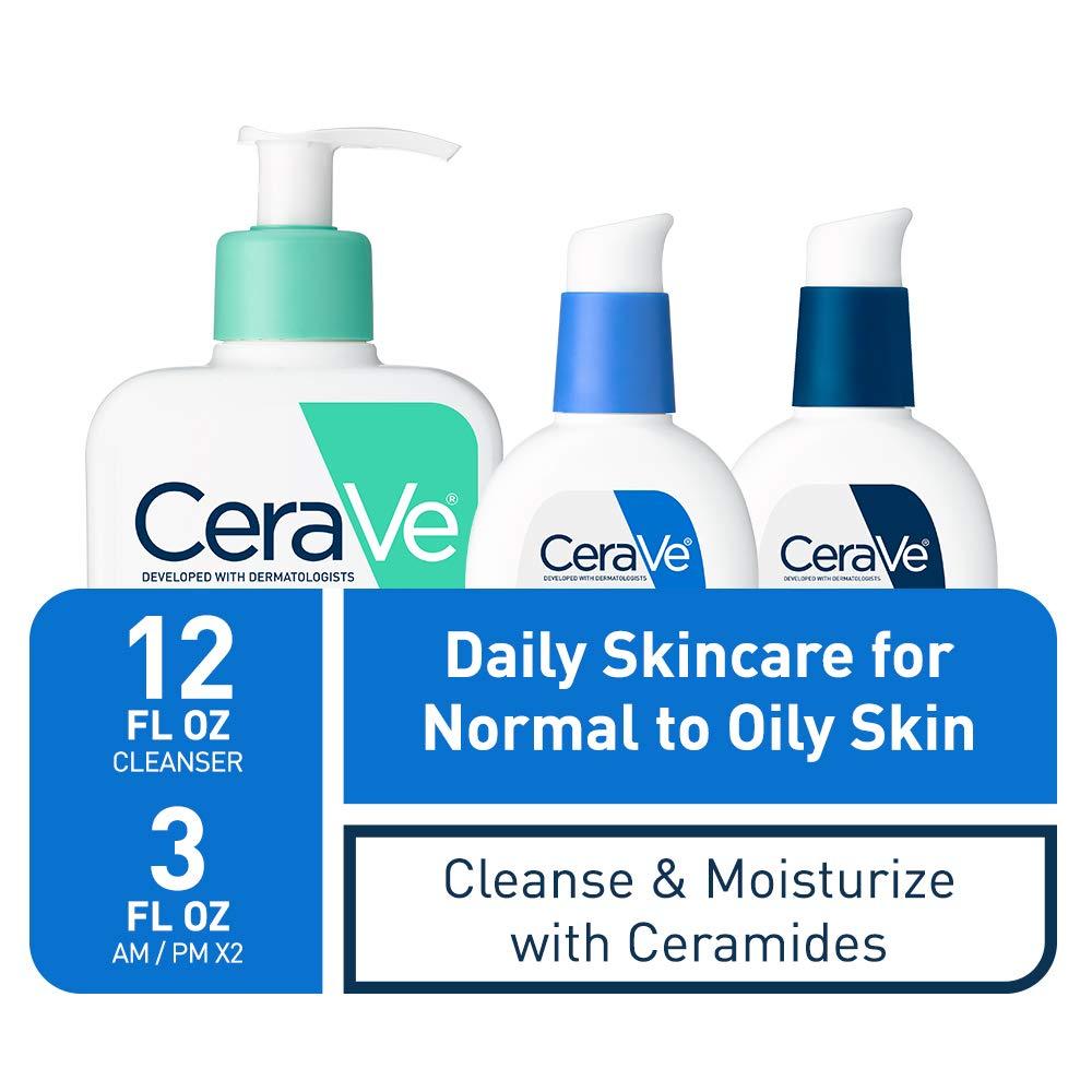 CeraVe Daily Skin Care 3 Piece Foaming Bundle Gentle Cleanser