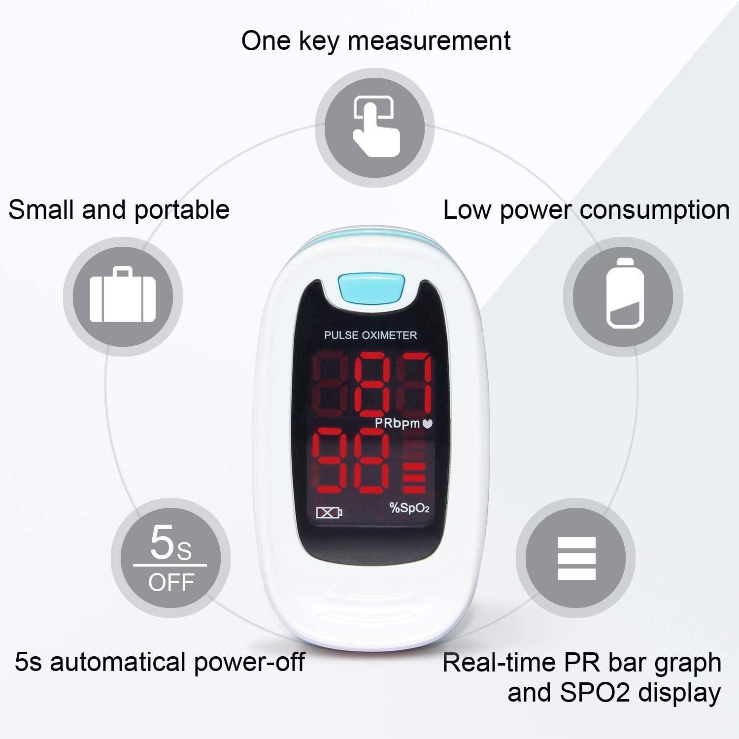 CONTEC LED CMS50M Pulse Oximeter SpO2 with PR Value Waveform Blood Oxygen Monitor