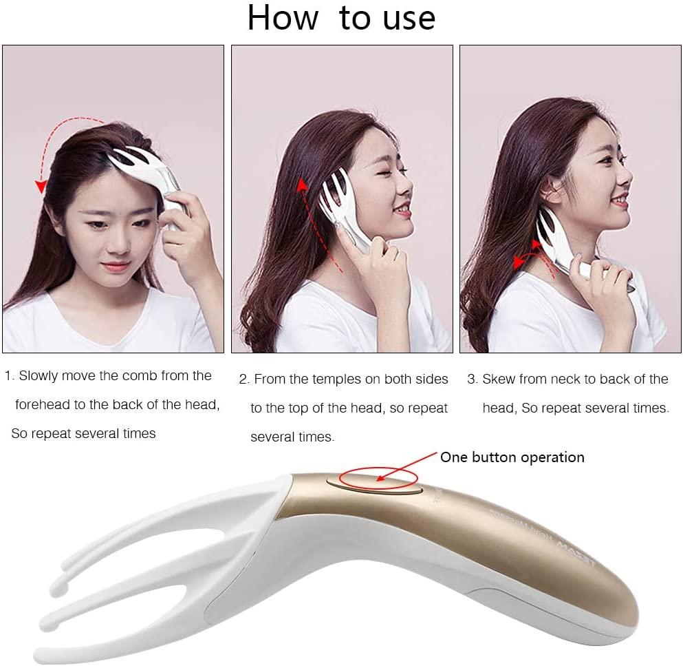 Tezam Electric Head Massager Neck Massage Octopus Scalp Stress Relax Spa  Therapy Healing Soft Resin Finger Gripper Claw Electronic Head Spa  Vibration Scalp Massage Tool