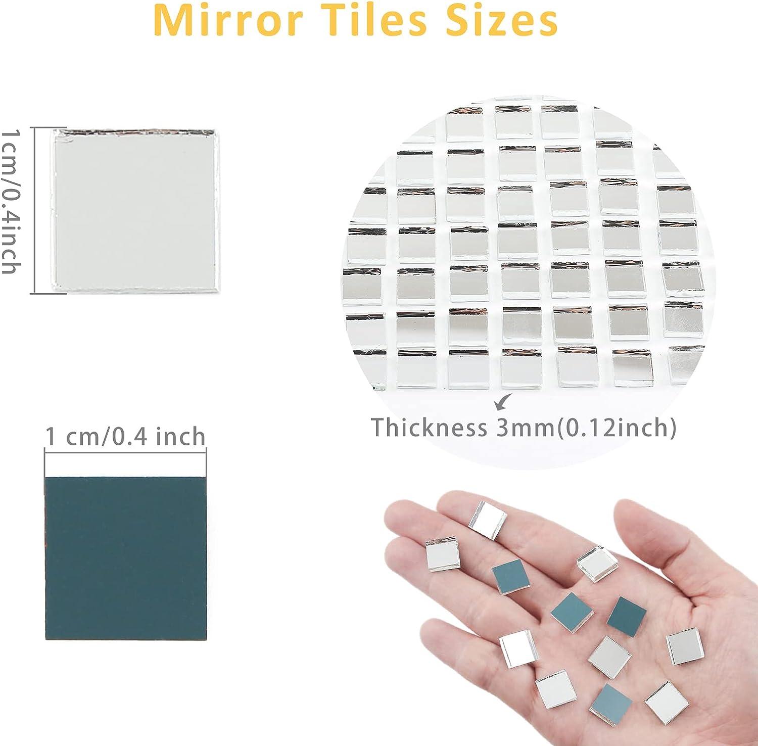 Youway Style Glass Mirror Mosaic Tiles 200g Square Small Mirror Pieces for  Crafts Real Disco Ball