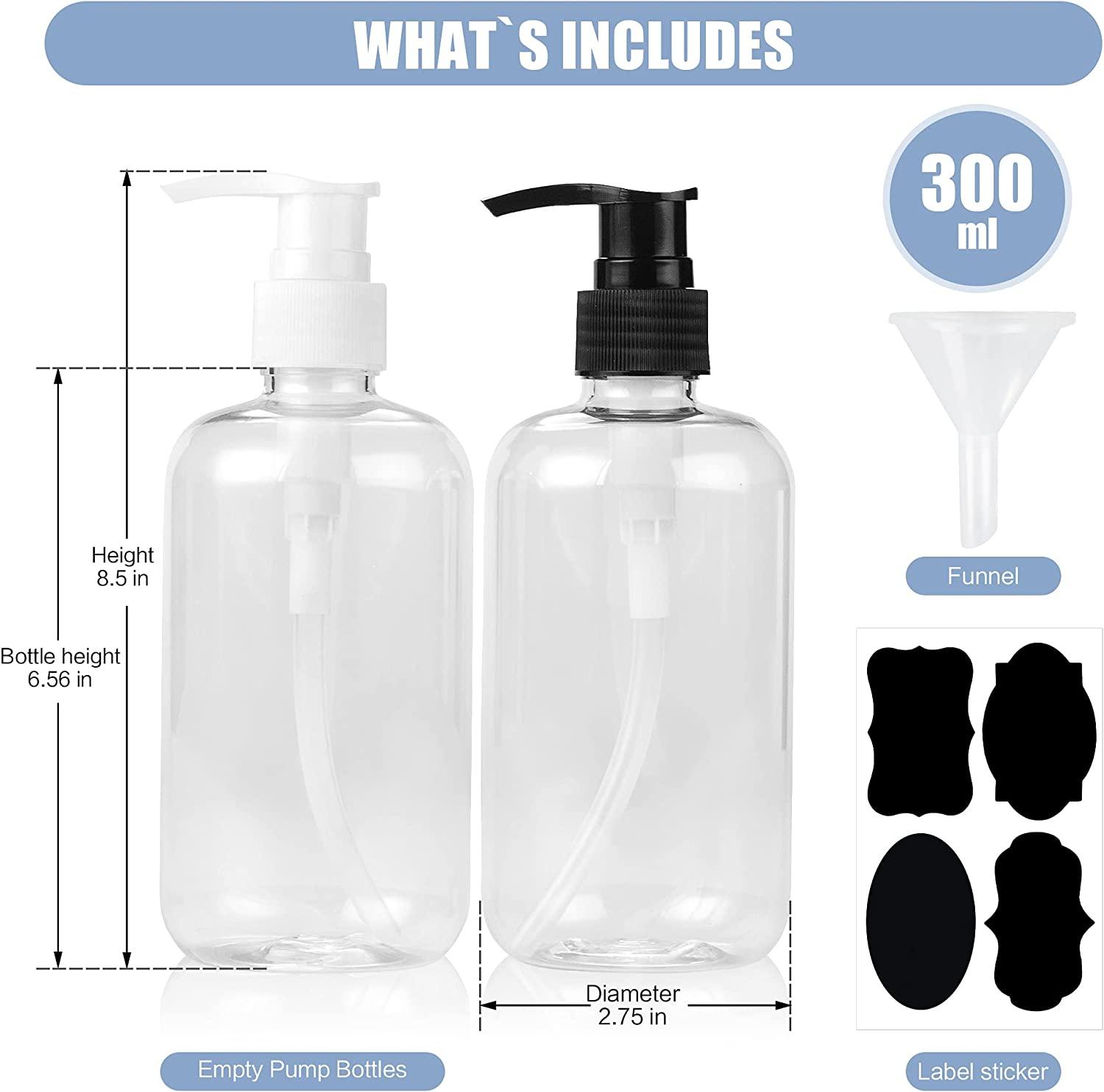 Nagma Lockable Pump Bottles Dispenser 8 oz, Pack of 2Clear Plastic