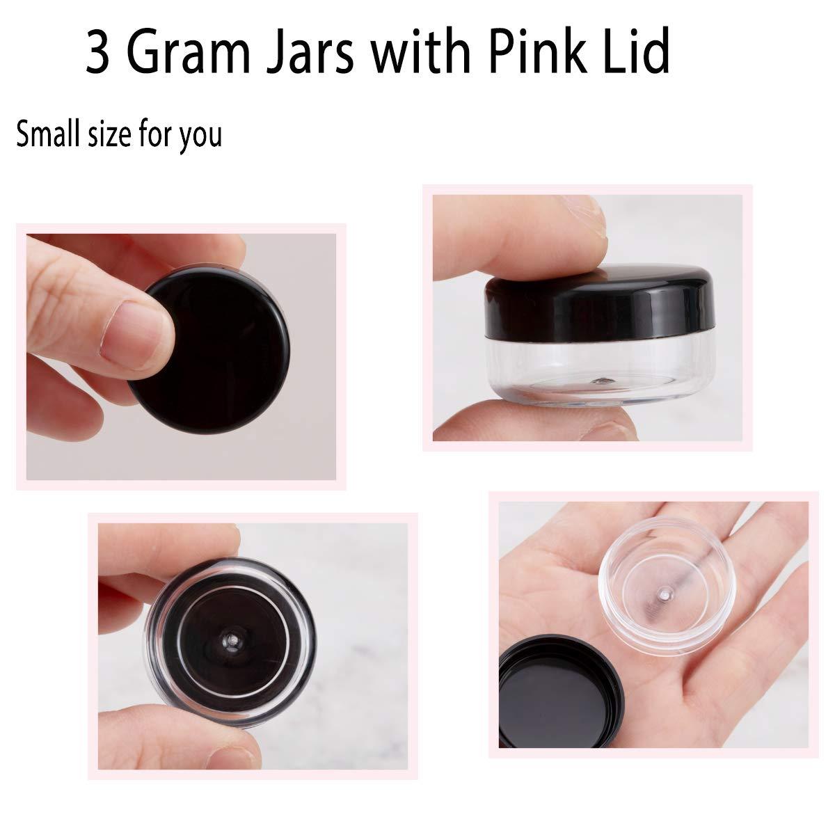 50 Pieces 3 Gram Sample Containers with Lids, Black Sample Jars, BPA Free  Tiny Cosmetic Containers for Makeup, Lotion, Eye Shadow, Powder, and Lip  Balms Black 3g-50 Count