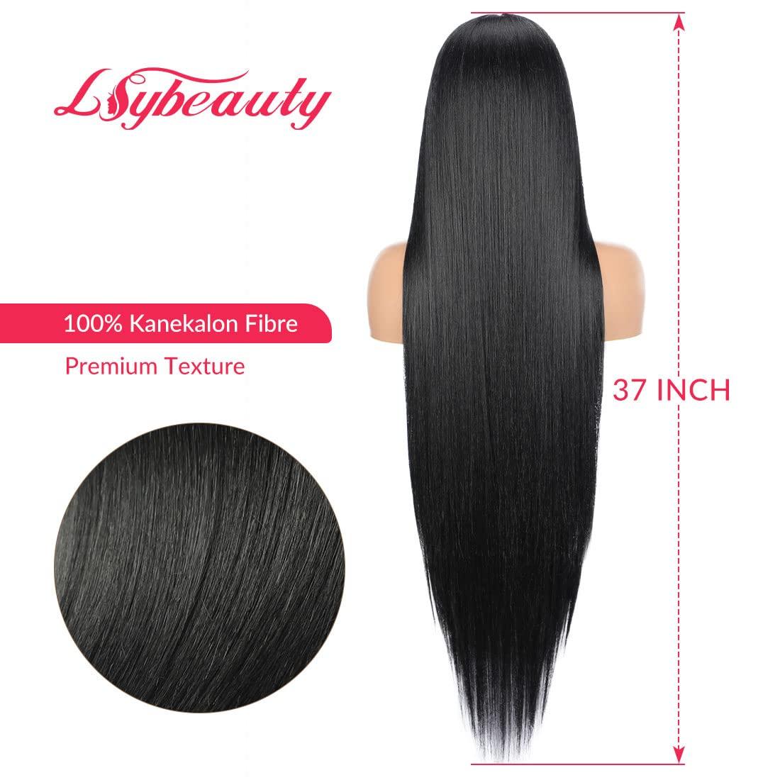 Lsybeauty Synthetic 37 Inch Long Straight Lace Front Wig for Lsybeauty Synthetic 37 Inch Long Straight Lace Front Wig for