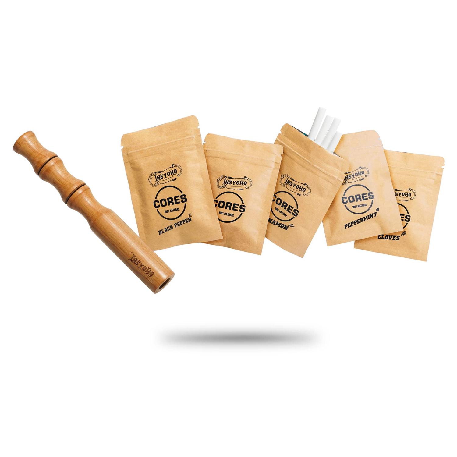 INSYOHO Quit Smoking Wooden Inhaler NicotineFree Aromatherapy Diffuser for Oral Fixation