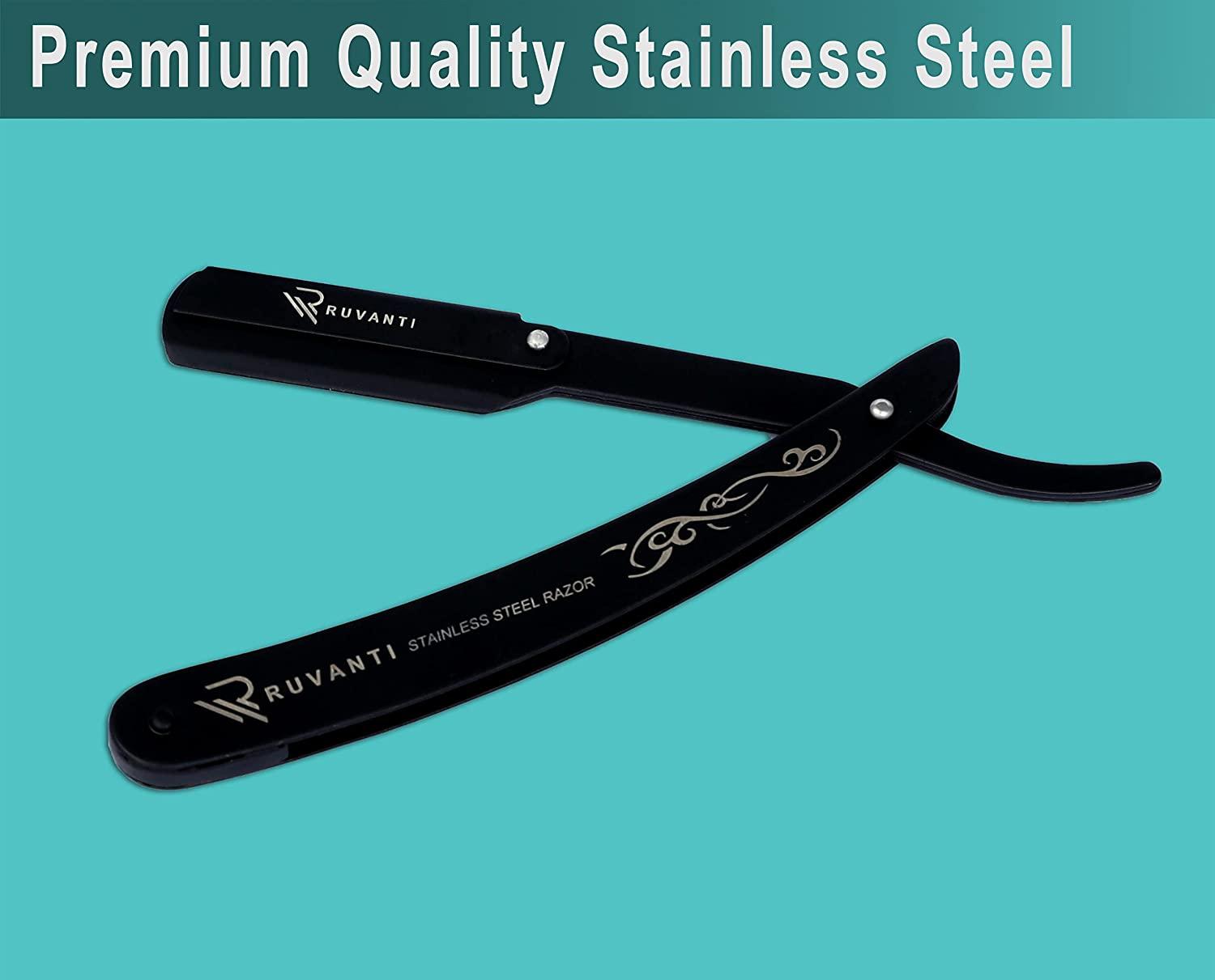 Ruvanti Professional Barber Straight Razor, Stainless Steel Straight