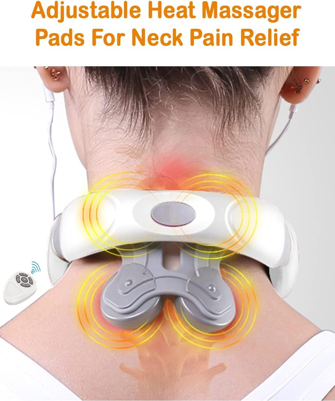 4 Heads Smart Neck Massager, Smart Neck Massager with Heat for Neck Pain  Relief, Wireless Neck and Shoulder Massager for Neck Relaxation,  Rechargeable