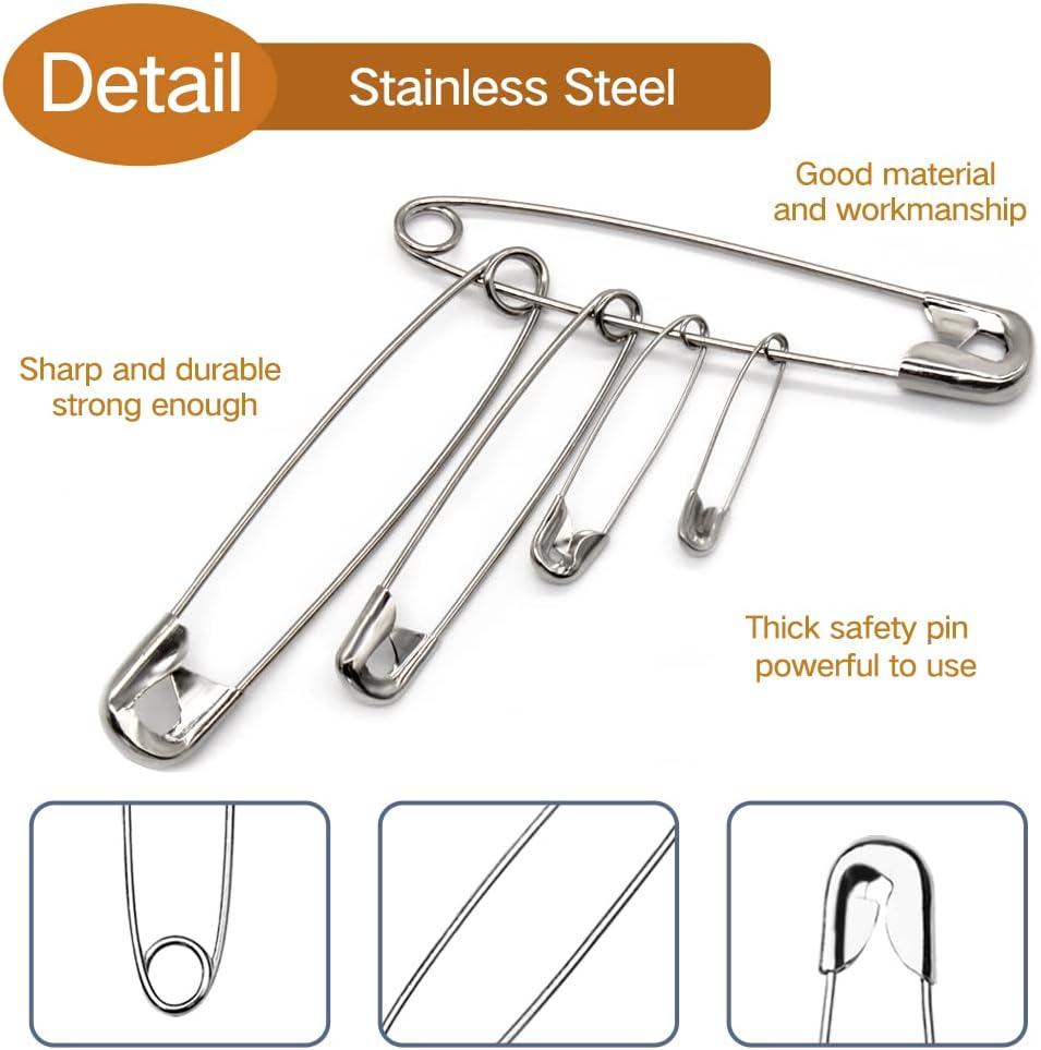 Tkiaea 3 Inches Large Safety Pins Pack of 50 Big Heavy Duty Safety Pins  Safety Pins Bulk Stainless Steel Safety Pins Silver