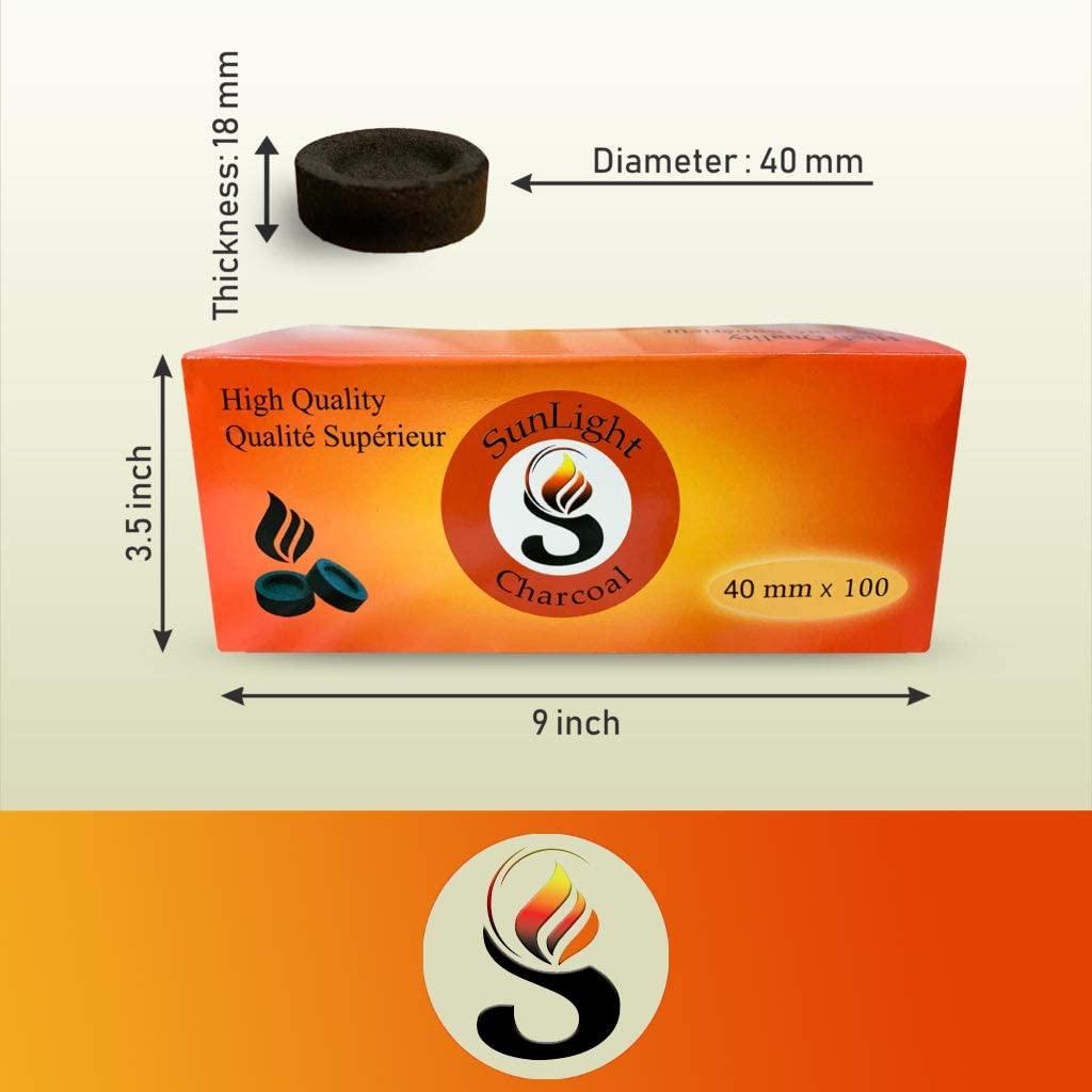 Charcoal Tablets for Incense Quick Light Coal Tablets Charcoal Disks 40