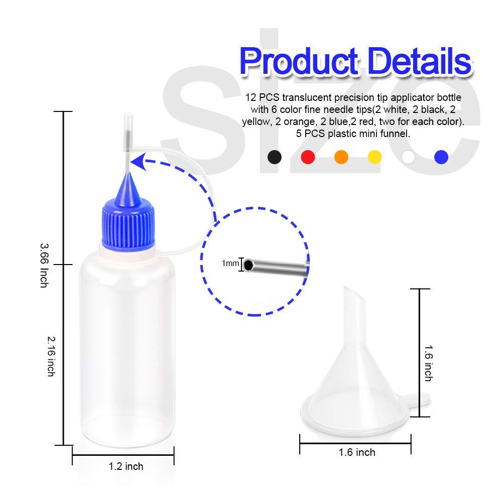 Yooyg 6 stuks 30 ml Precision Tip Applicator Fles, Naald Tip Lijm Fles voor DIY Quilling Ambacht, Art Quilling Tool Precisie