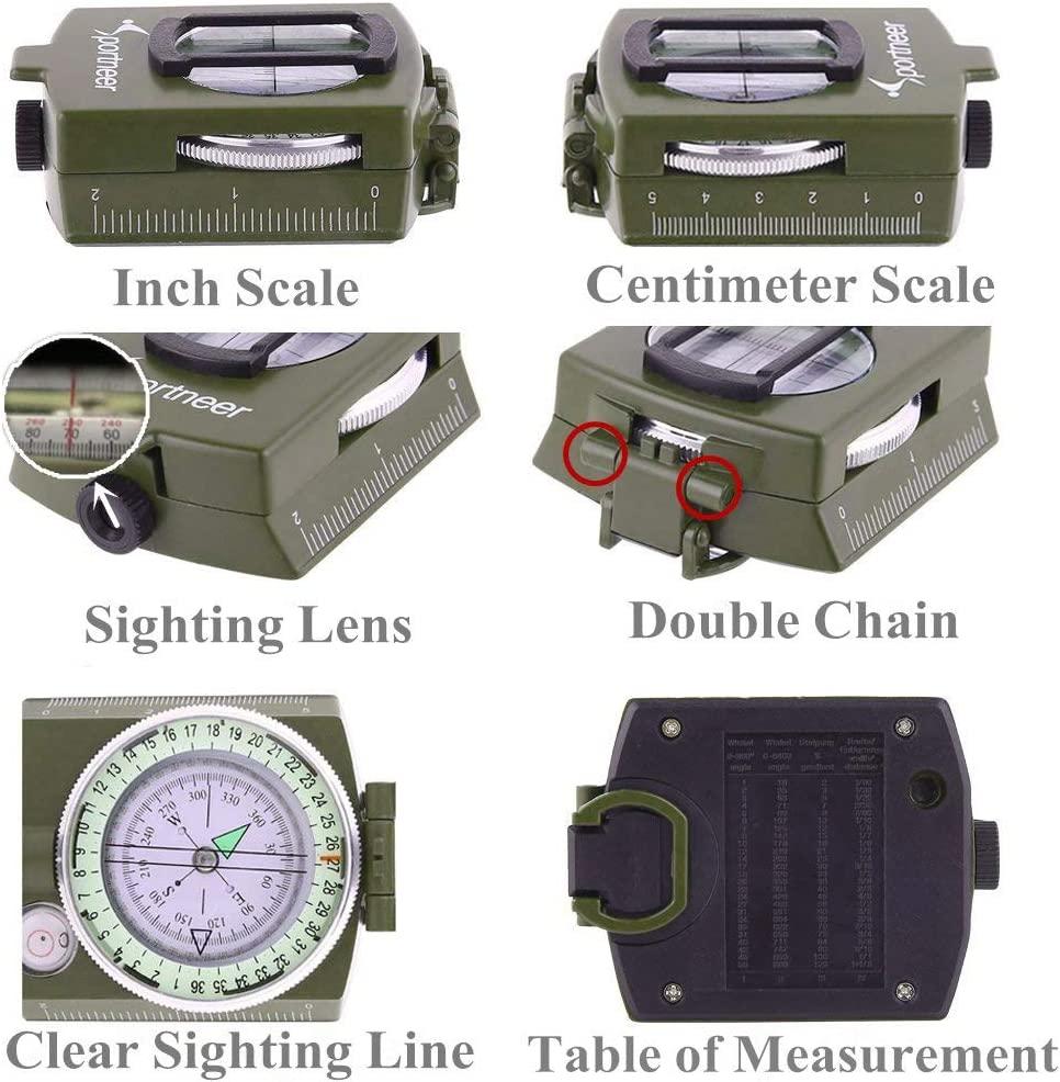 Sportneer Military Lensatic Sighting Compass, Compass Survival Tactical