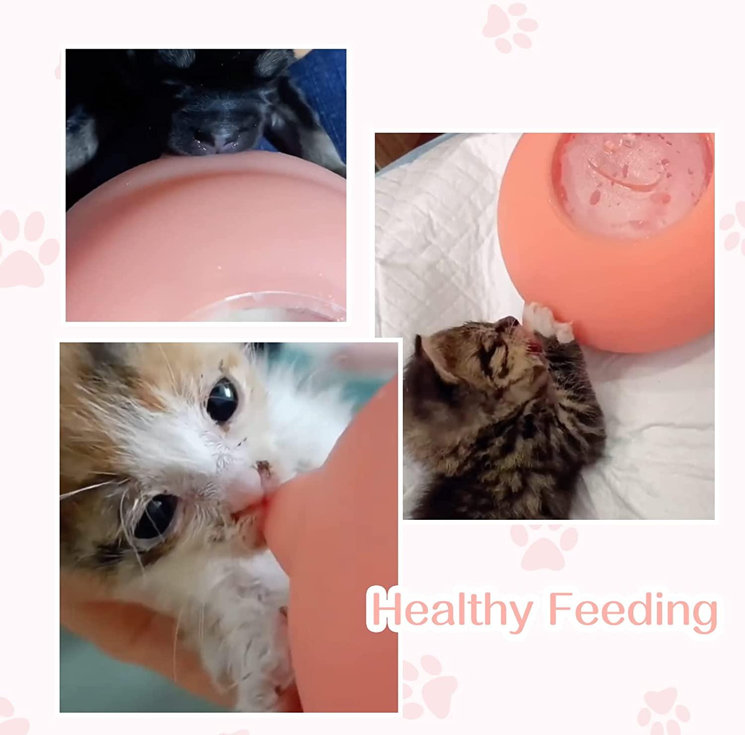 Puppy Bottles for Nursing, Puppy Milk Feeders for Multiple Puppies Nipples, Puppy Feeder Milk Bowl, 4 Nipples Silicone Puppy Nursing Station, Feeder Bowl for Kittens, Puppies, Capacity 180ml