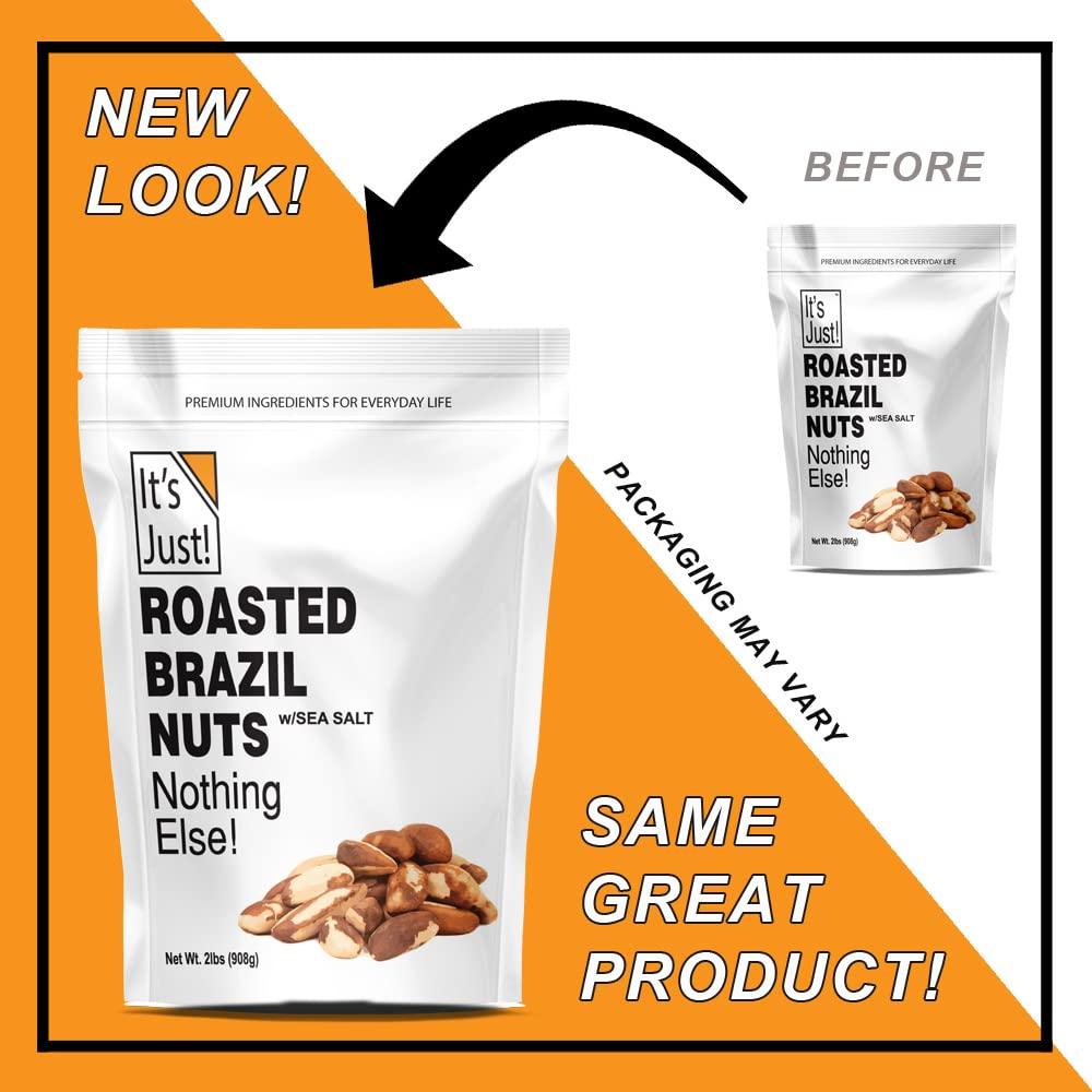 It's Just Roasted Brazil Nuts 2lb (32oz) with Sea Salt, Freshly